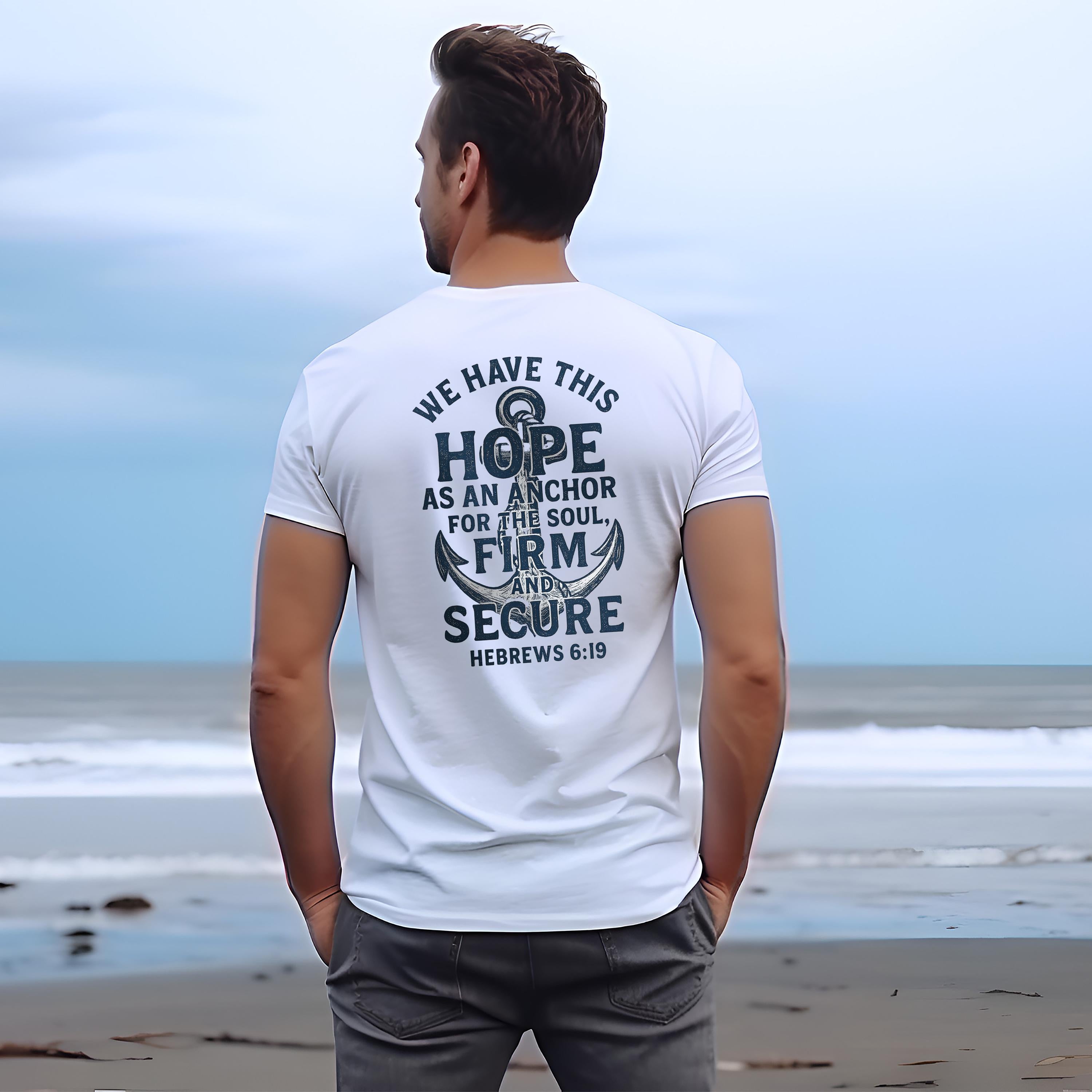 Hope Anchor of the Soul T-Shirt, Hebrews 6:19 Bible Verse Tee, Christian Nautical Faith Shirt, T-Shirts, Christian Apparel for Men and Women