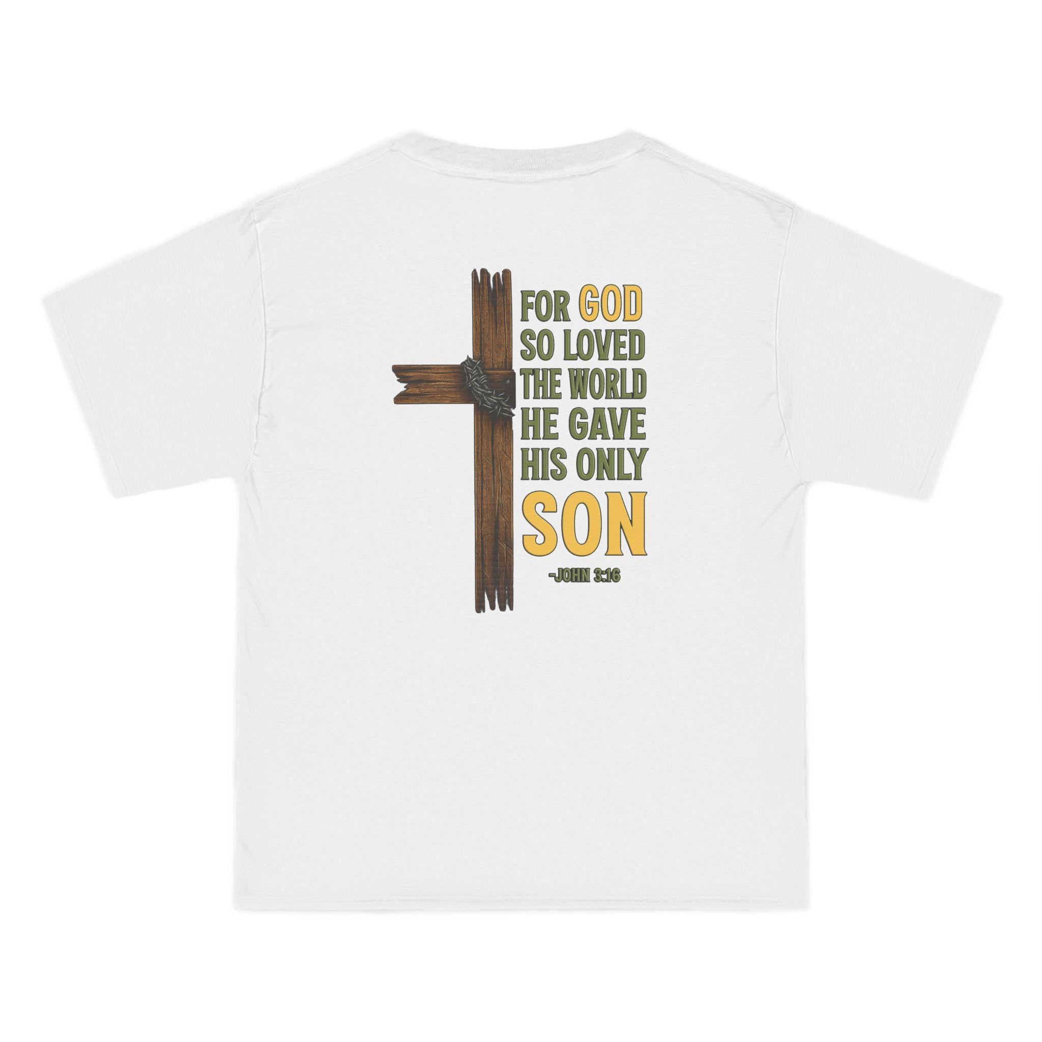 For God So Loved the World T-Shirt | John 3:16 Christian Cross Tee | Faith-Based Gift for Men & Women | Redeemed Faith Apparel | T-Shirts