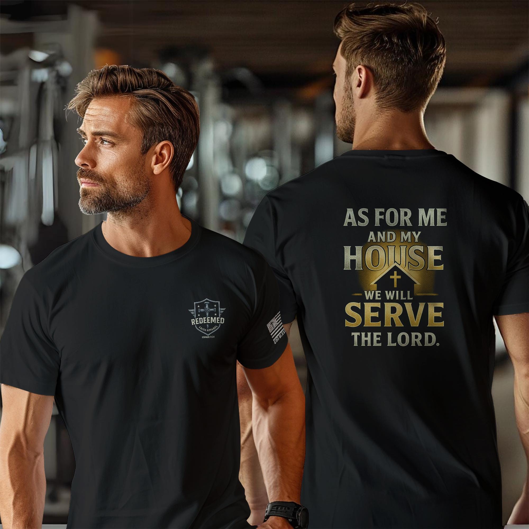 As for Me and My House We Will Serve the Lord Shirt- Joshua 24:15 Christian Family Tee | Faith Home Scripture Shirt | Redeemed Faith Apparel