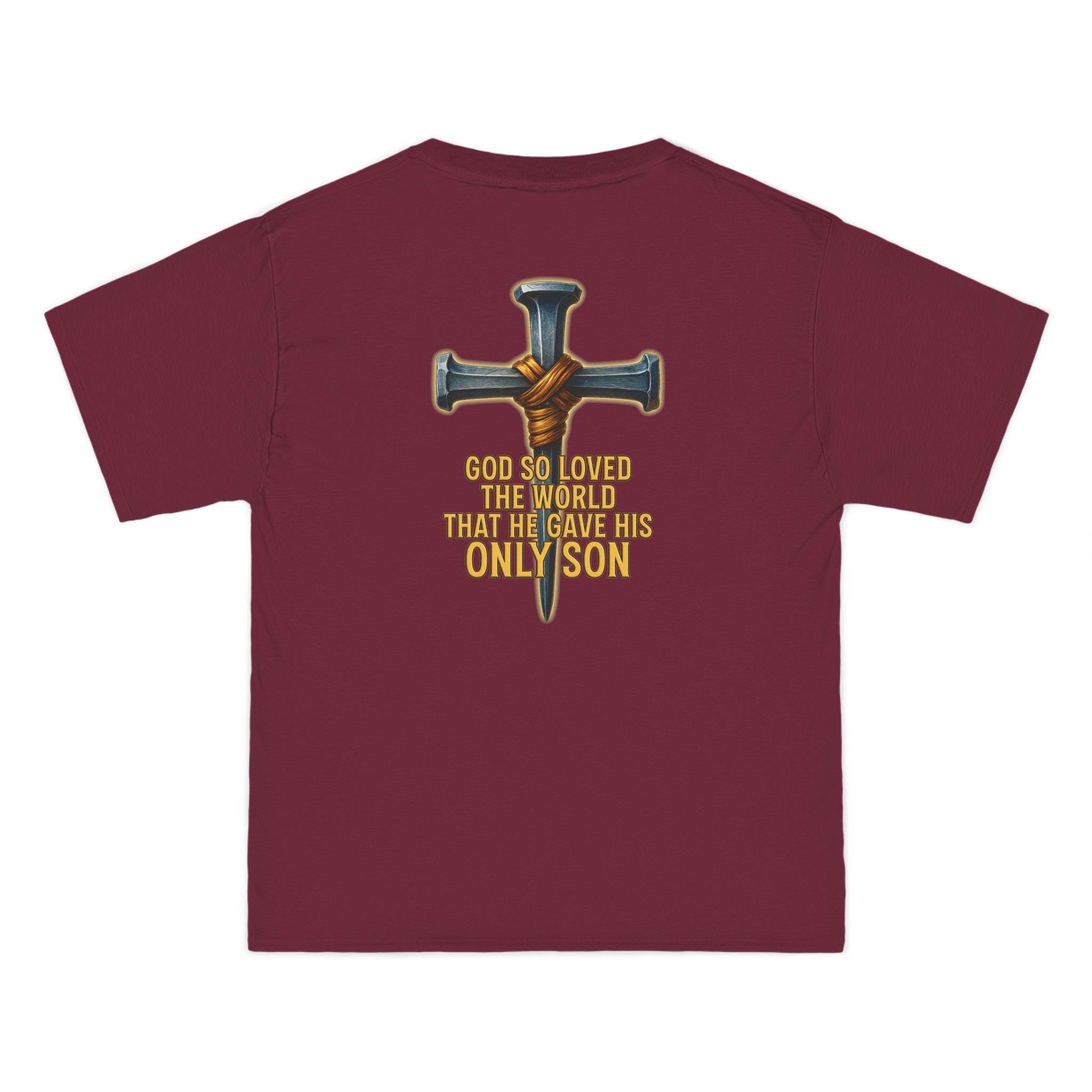 God So Loved the World Shirt - John 3 16 Christian Cross Tee | Faith Scripture T-Shirt | Jesus Love Bible Verse Shirt for Men and Women