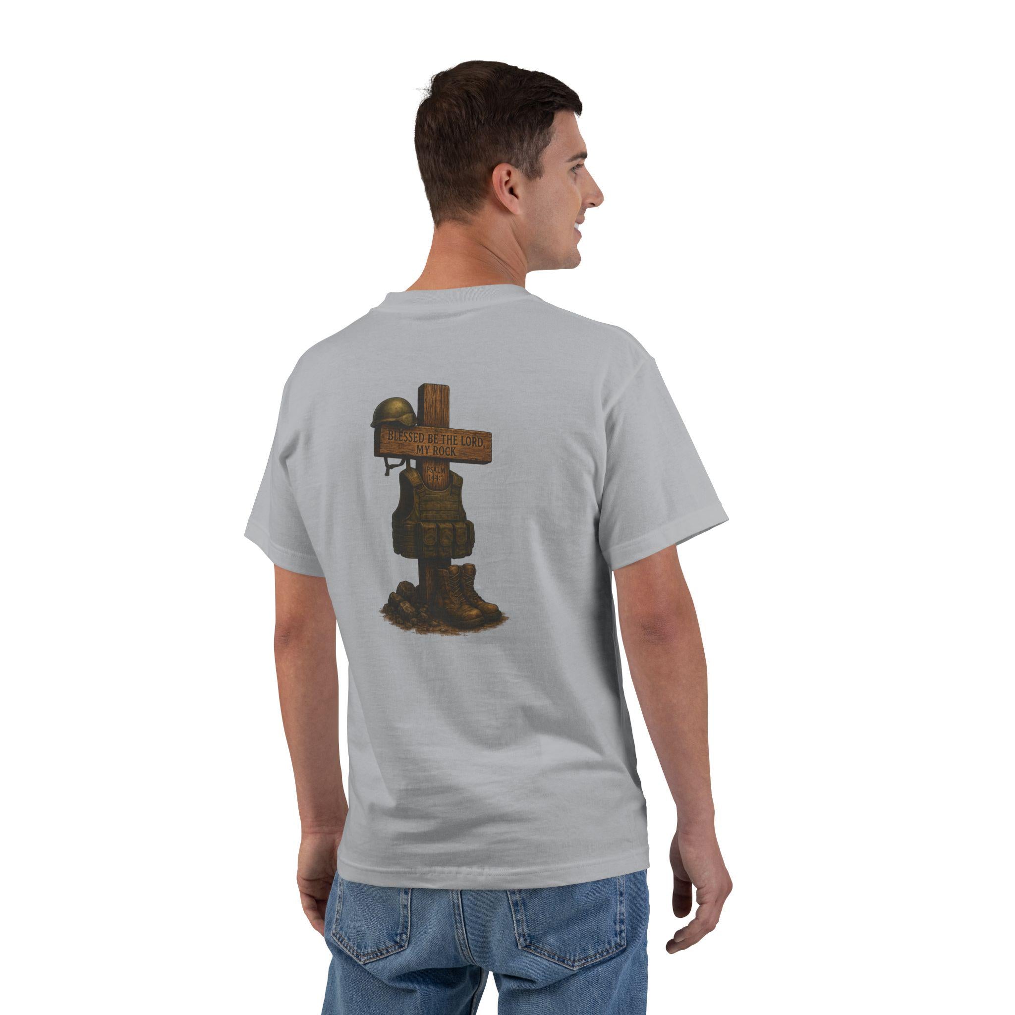 Psalm 144:1 Christian Military Tribute T-Shirt