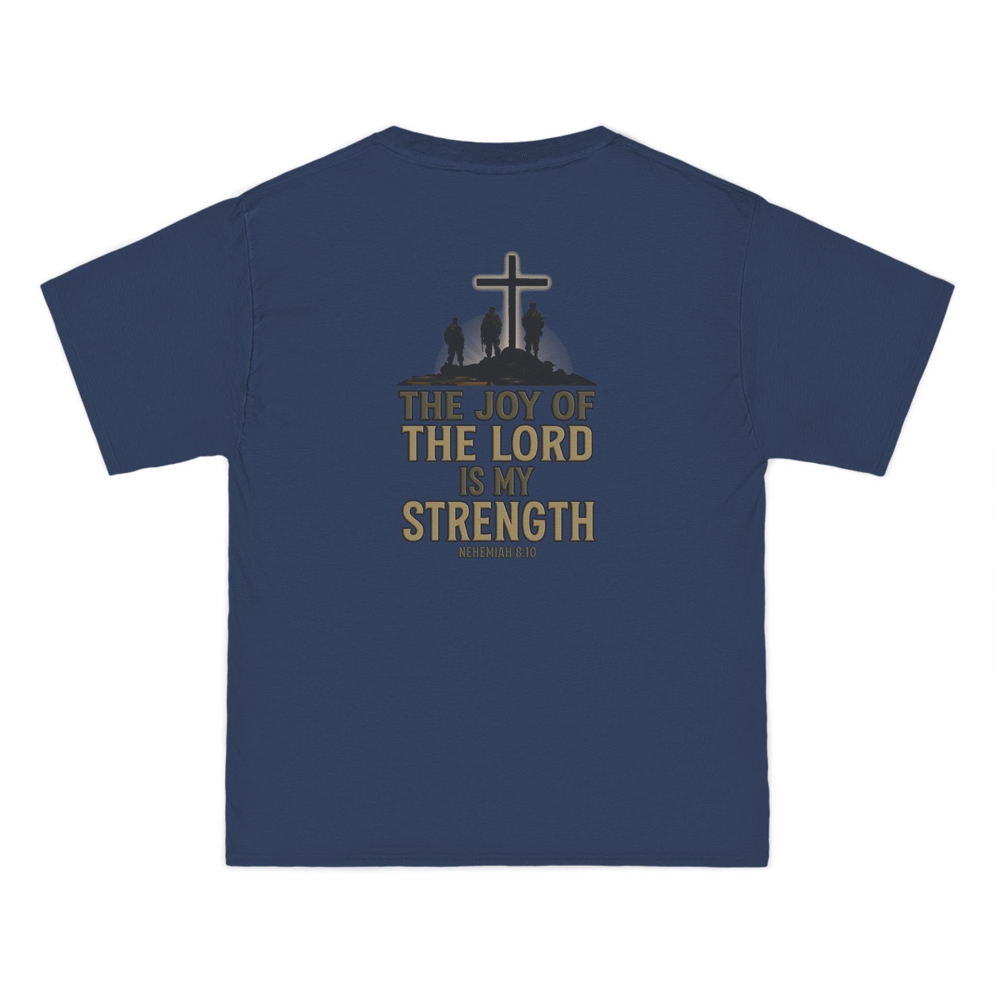 The Joy of the Lord Is My Strength T-Shirt - Nehemiah 8:10 Bible Verse Tee, Christian Soldier Shirt, Faith and Strength Christian Apparel