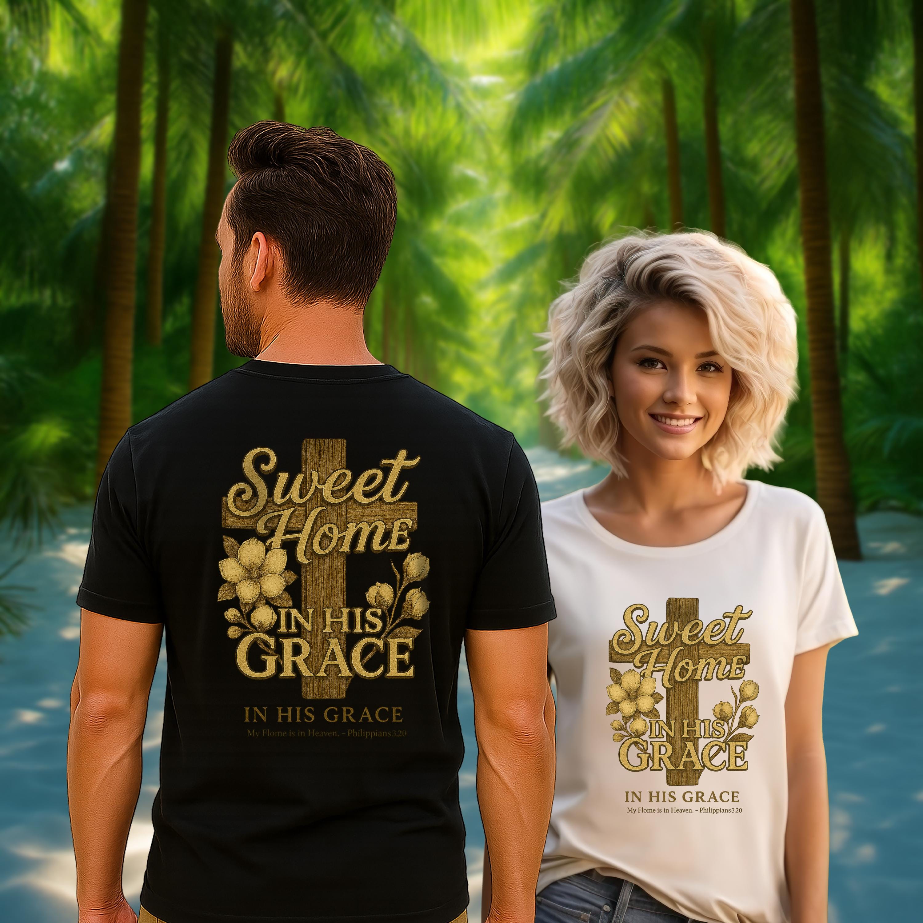 AL-Mens Sweet Home in His Grace Alabama Christian T-Shirt, Philippians 320 Tee, Southern Graphic Tee, Faith-Based Apparel, Christian Gifts