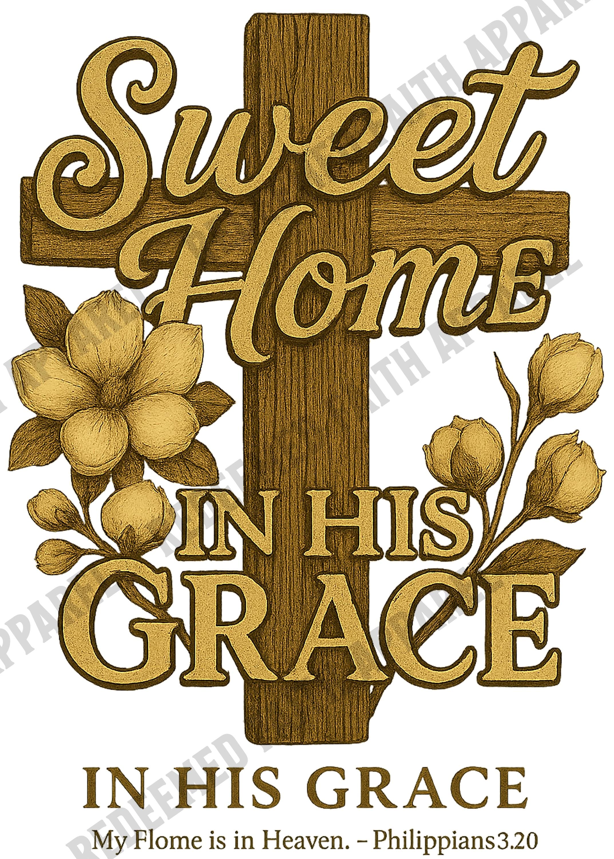 AL-Mens Sweet Home in His Grace Alabama Christian T-Shirt, Philippians 320 Tee, Southern Graphic Tee, Faith-Based Apparel, Christian Gifts