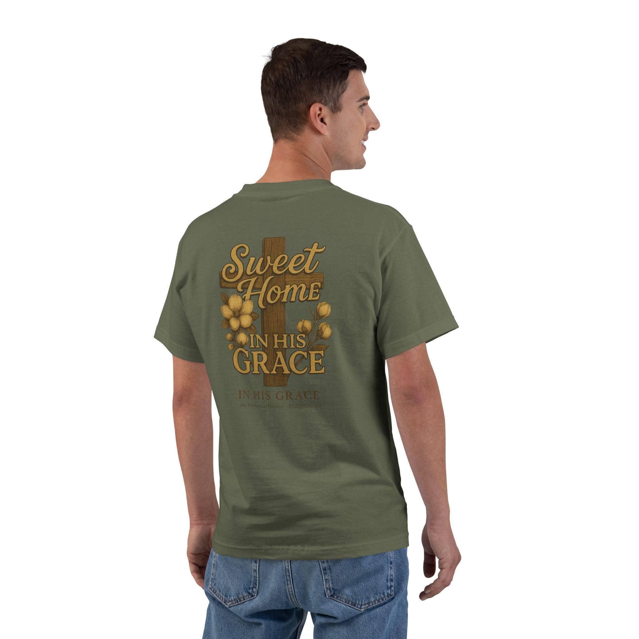 AL-Mens Sweet Home in His Grace Alabama Christian T-Shirt, Philippians 320 Tee, Southern Graphic Tee, Faith-Based Apparel, Christian Gifts