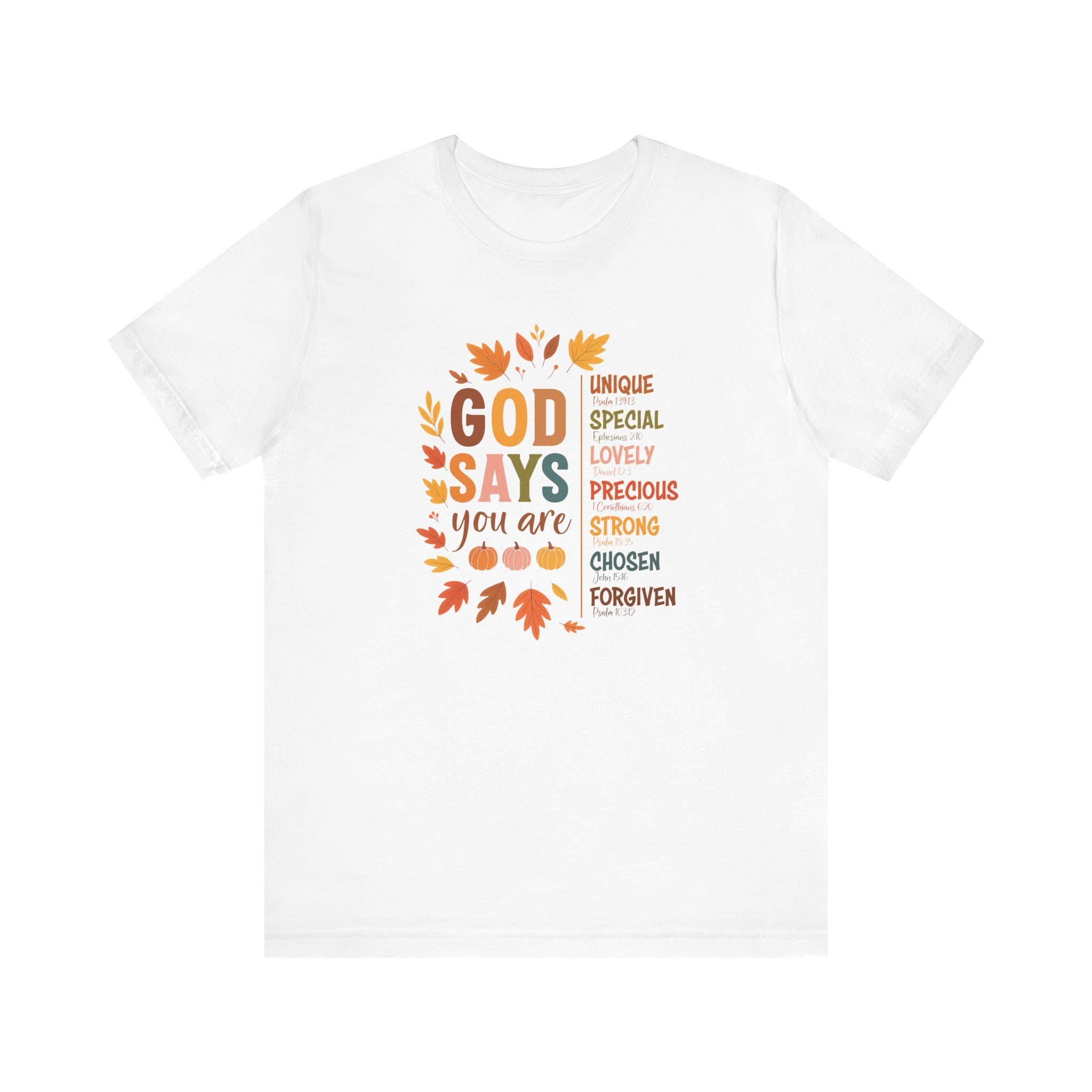 God Says You Are Shirt | Fall Quilt Collection | Christian Identity & Scripture Tee for Women | Fall Christian T-Shirt | Fabric Style Tee