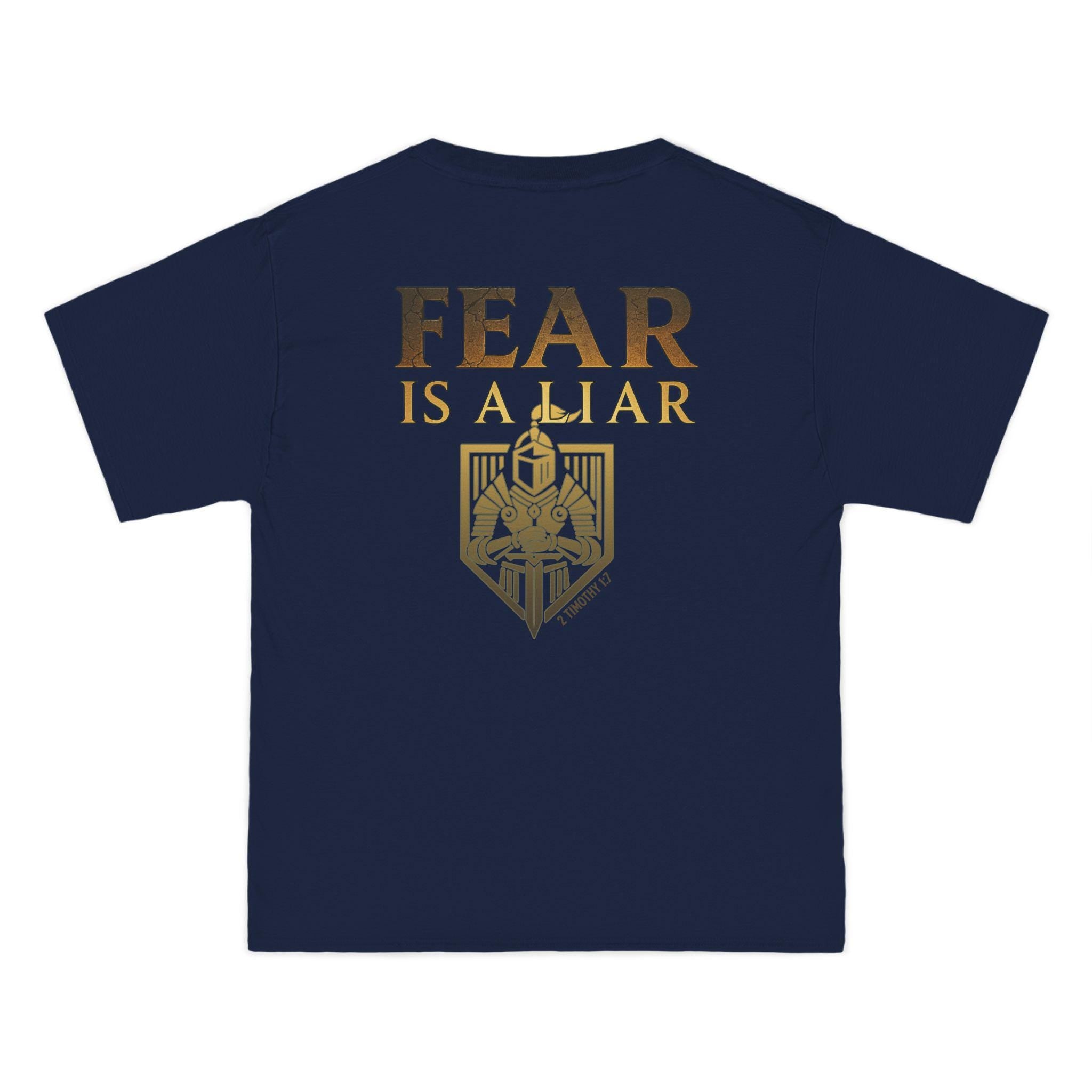 Fear Is A Liar T-Shirt - 2 Timothy 1:7, Christian Warrior Tee, Courageous Shirt, Armor of God Shirt, Christian Gift for Any Occasion