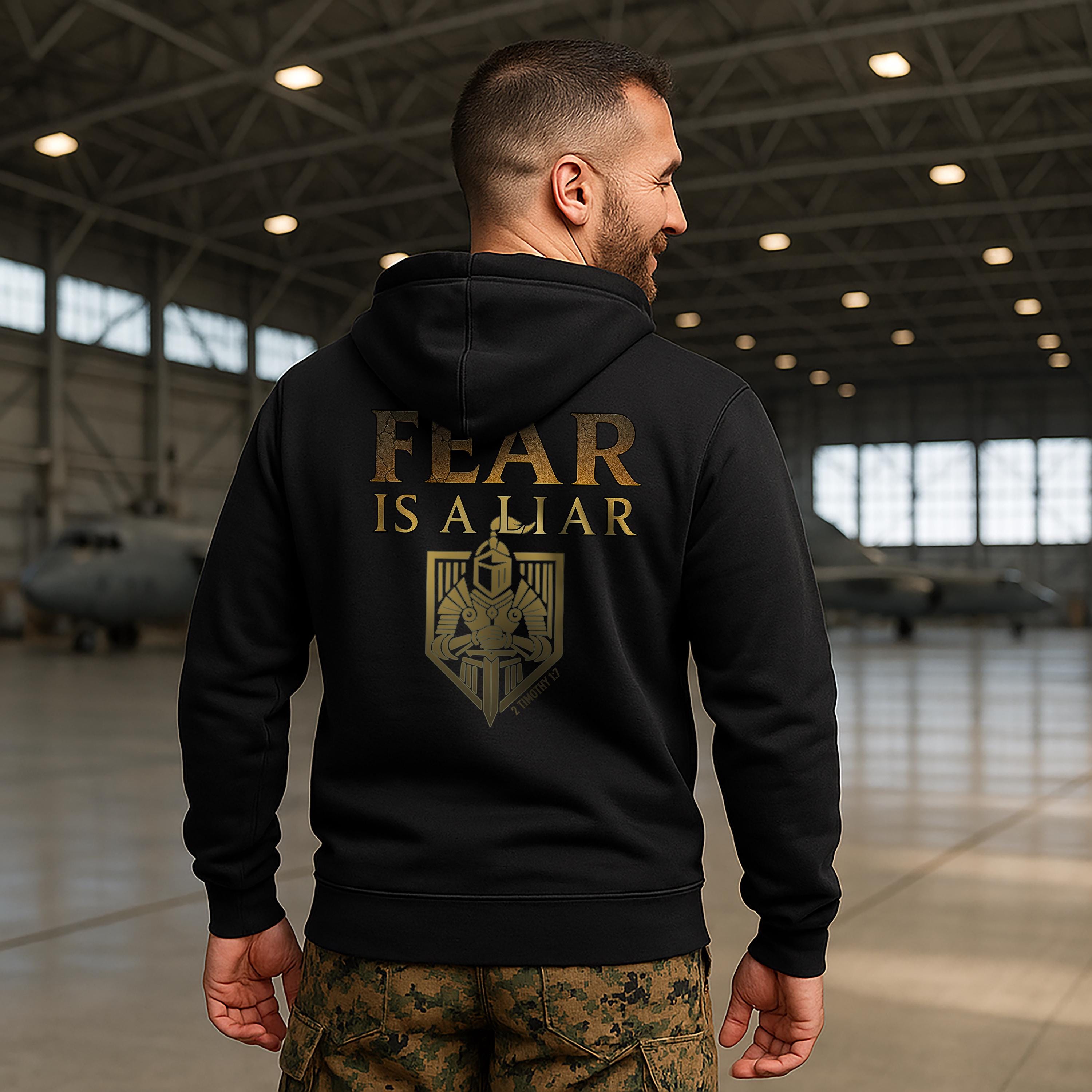 Fear Is a Liar Hoodie - 2 Timothy 1:7, Warrior of Faith, Motivational Heavy Blend Sweatshirt for Adults, Cozy Casual Wear, Christian Apparel