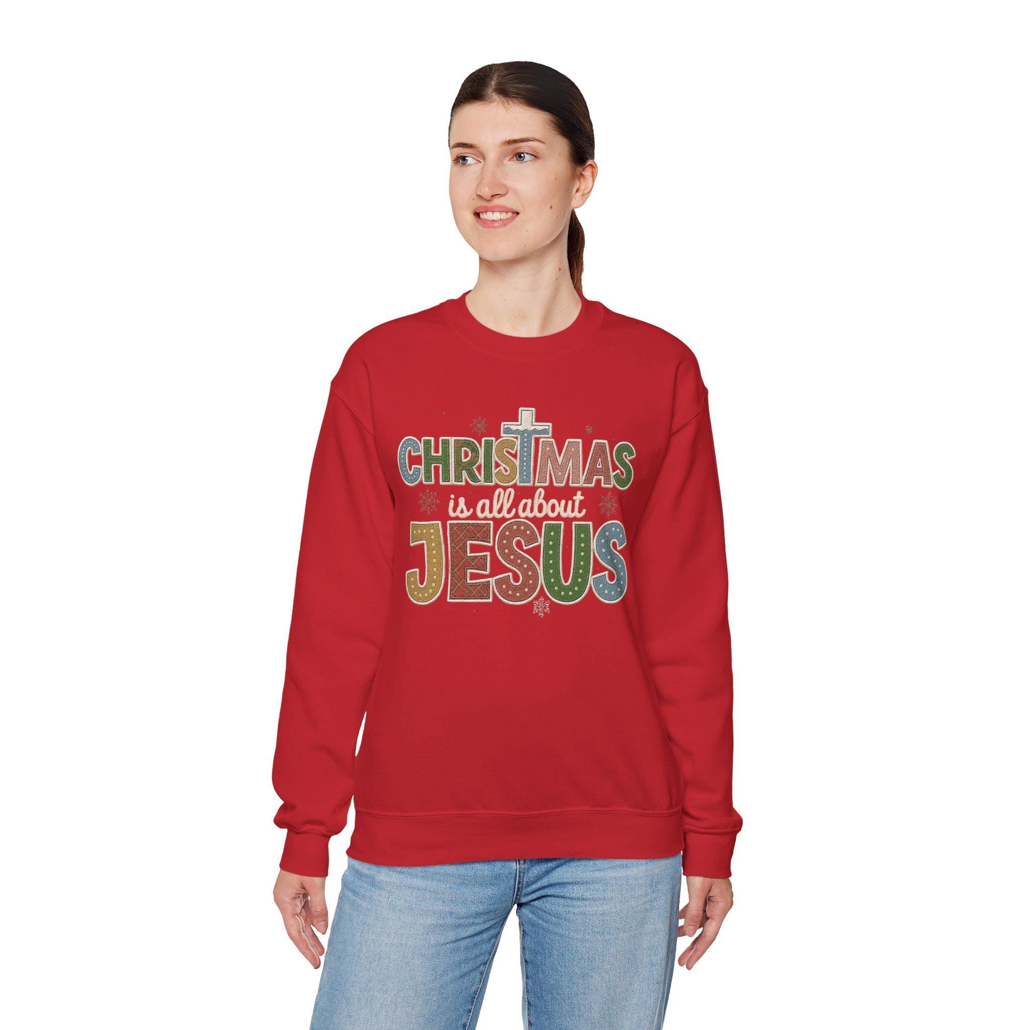 Christmas isnt about the presents, its about His presence | Christmas is about Jesus | Christian Christmas Crewneck | Christmas Crewneck