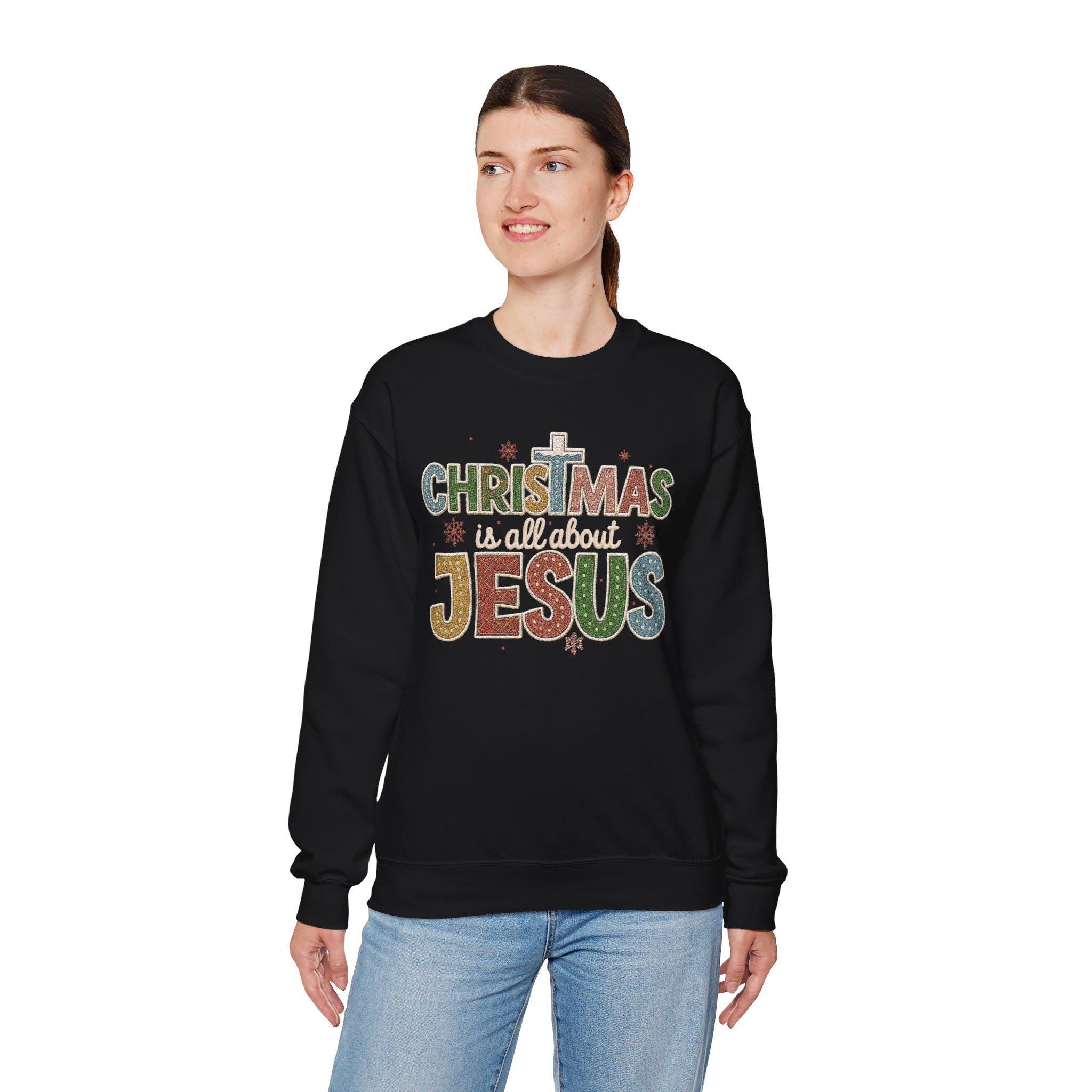 Christmas isnt about the presents, its about His presence | Christmas is about Jesus | Christian Christmas Crewneck | Christmas Crewneck