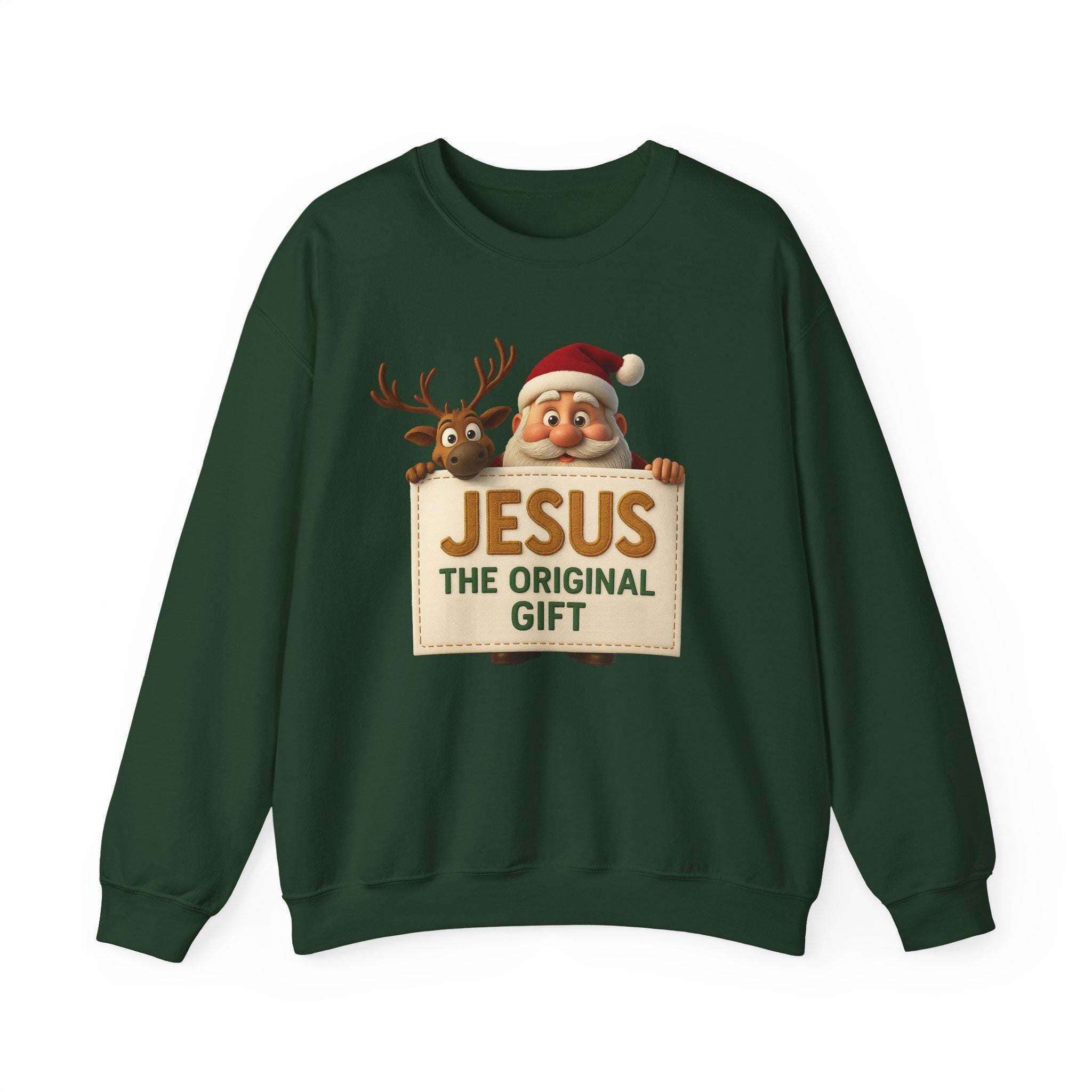 Jesus The Original Gift Christian Christmas Shirt or Sweatshirt, Redeemed Faith Apparel, Faith Holiday Gift, Christmas Collection Crewneck