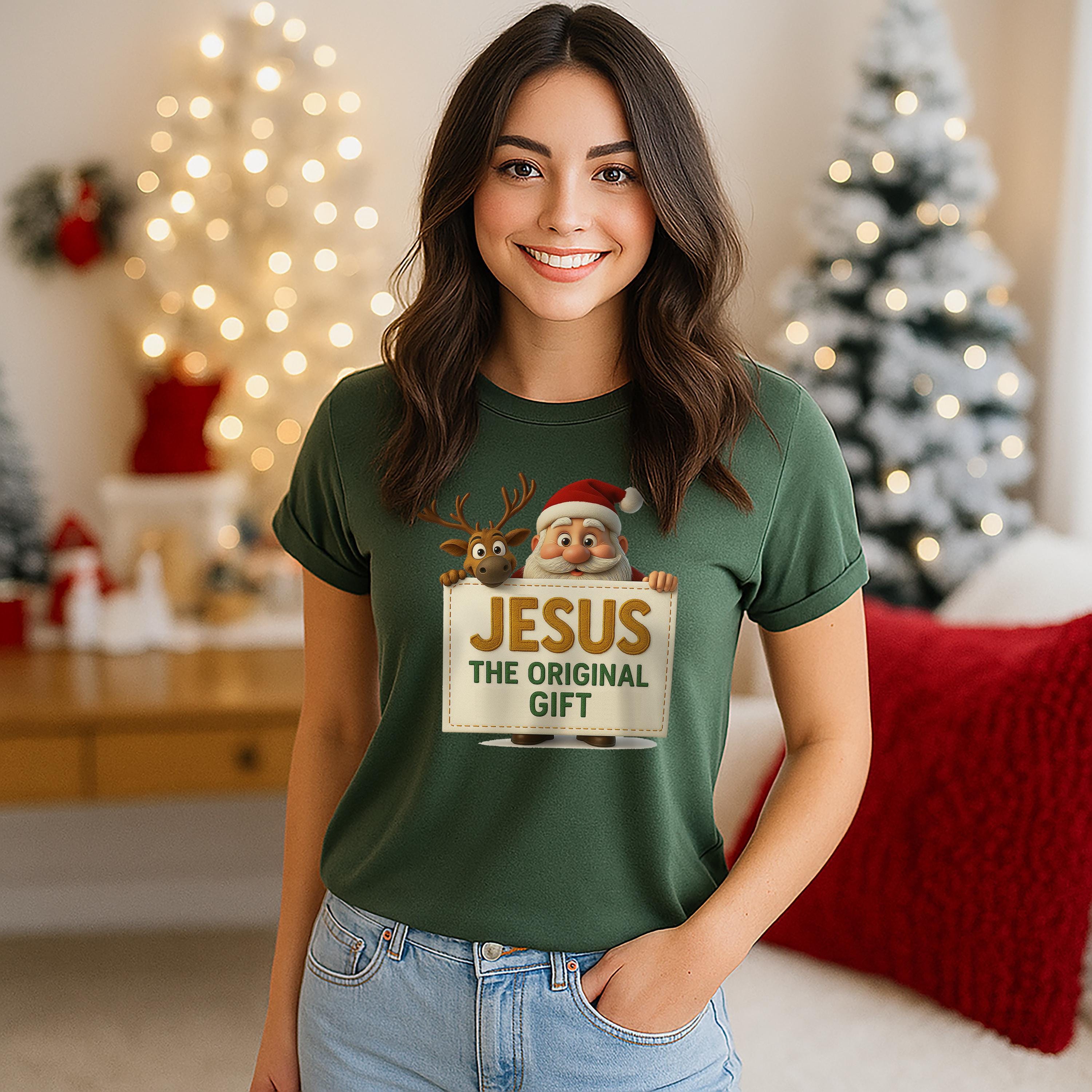 Jesus The Original Gift Christian Christmas Shirt or Sweatshirt, Redeemed Faith Apparel, Faith Holiday Gift, Christmas Collection T-shirt