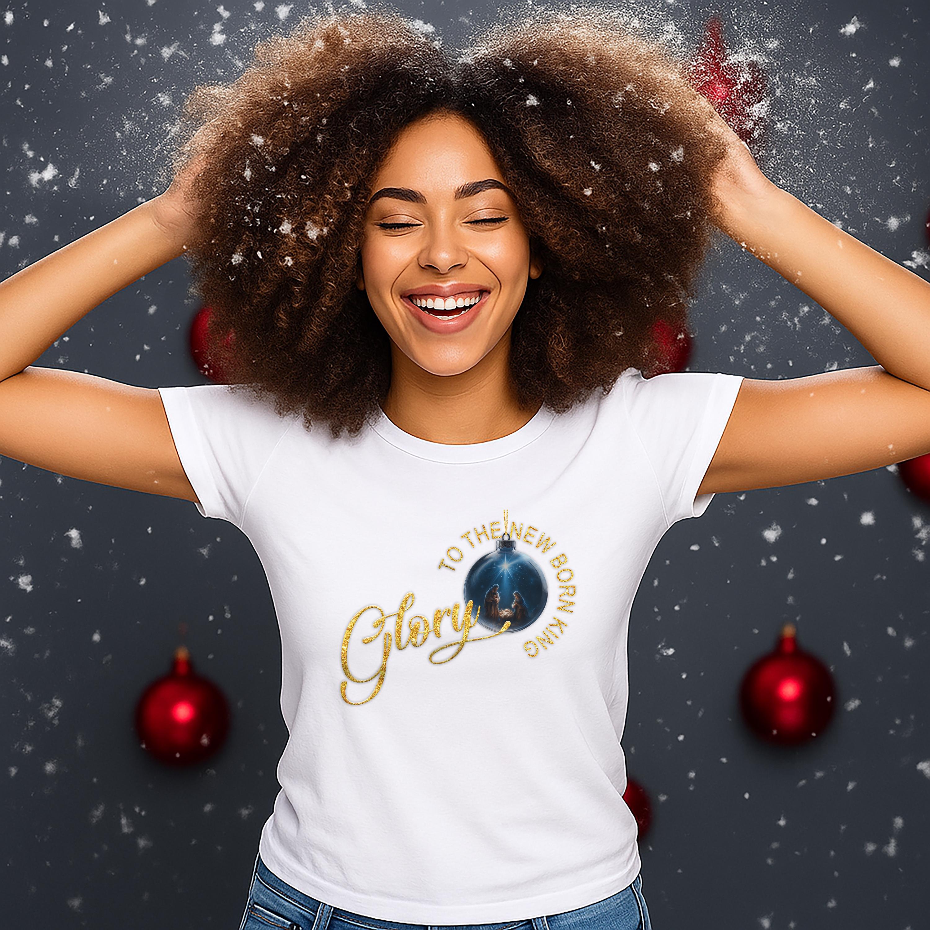 Glory to the Newborn King Christian Christmas Shirt | Nativity Ornament Design | Redeemed Faith Apparel | Christmas Collection