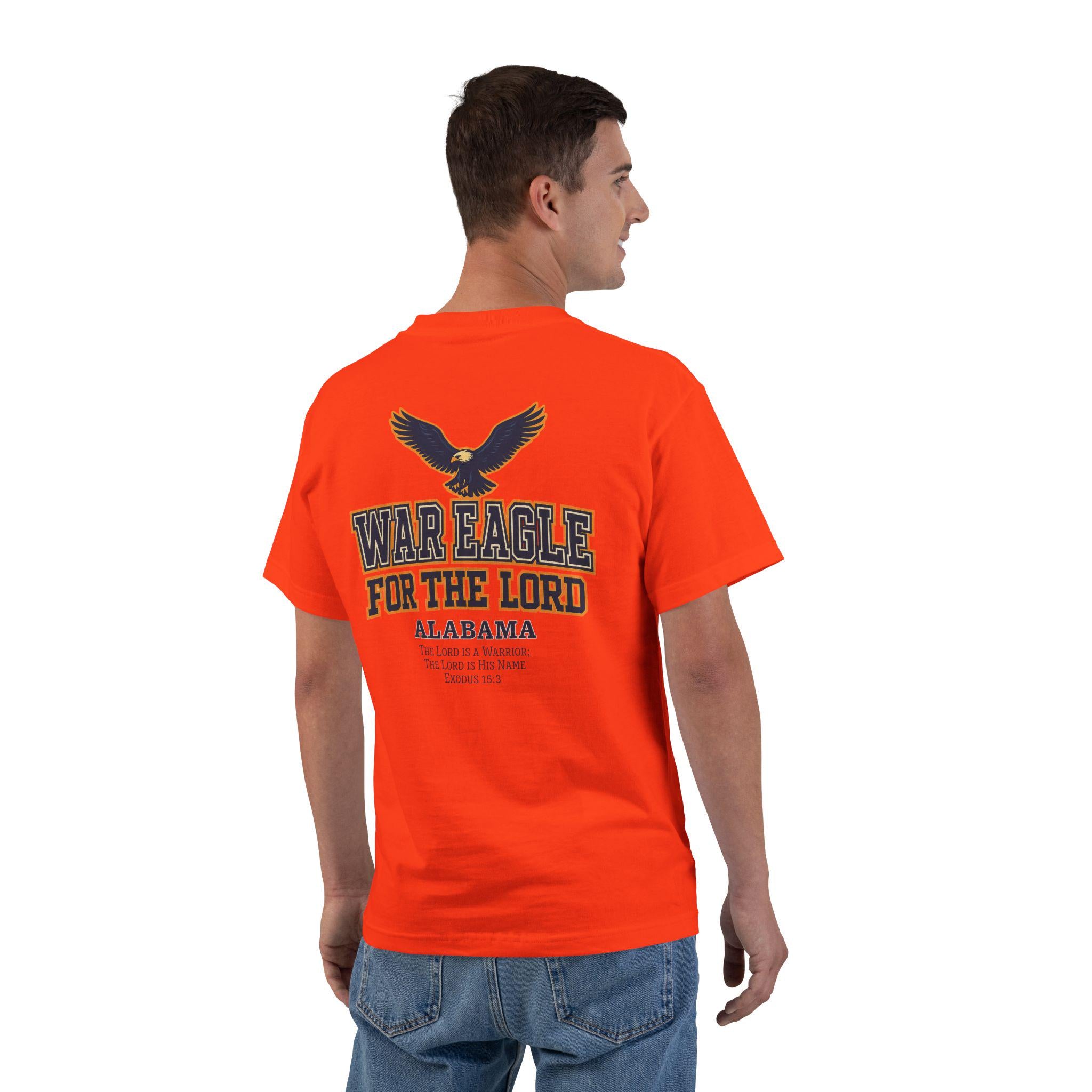 AL-War Eagle For The Lord, Alabama Christian Shirt, Faith Based Tee With Eagle And Cross, Scripture Exodus 153, Jesus Warrior Tee, Tigers