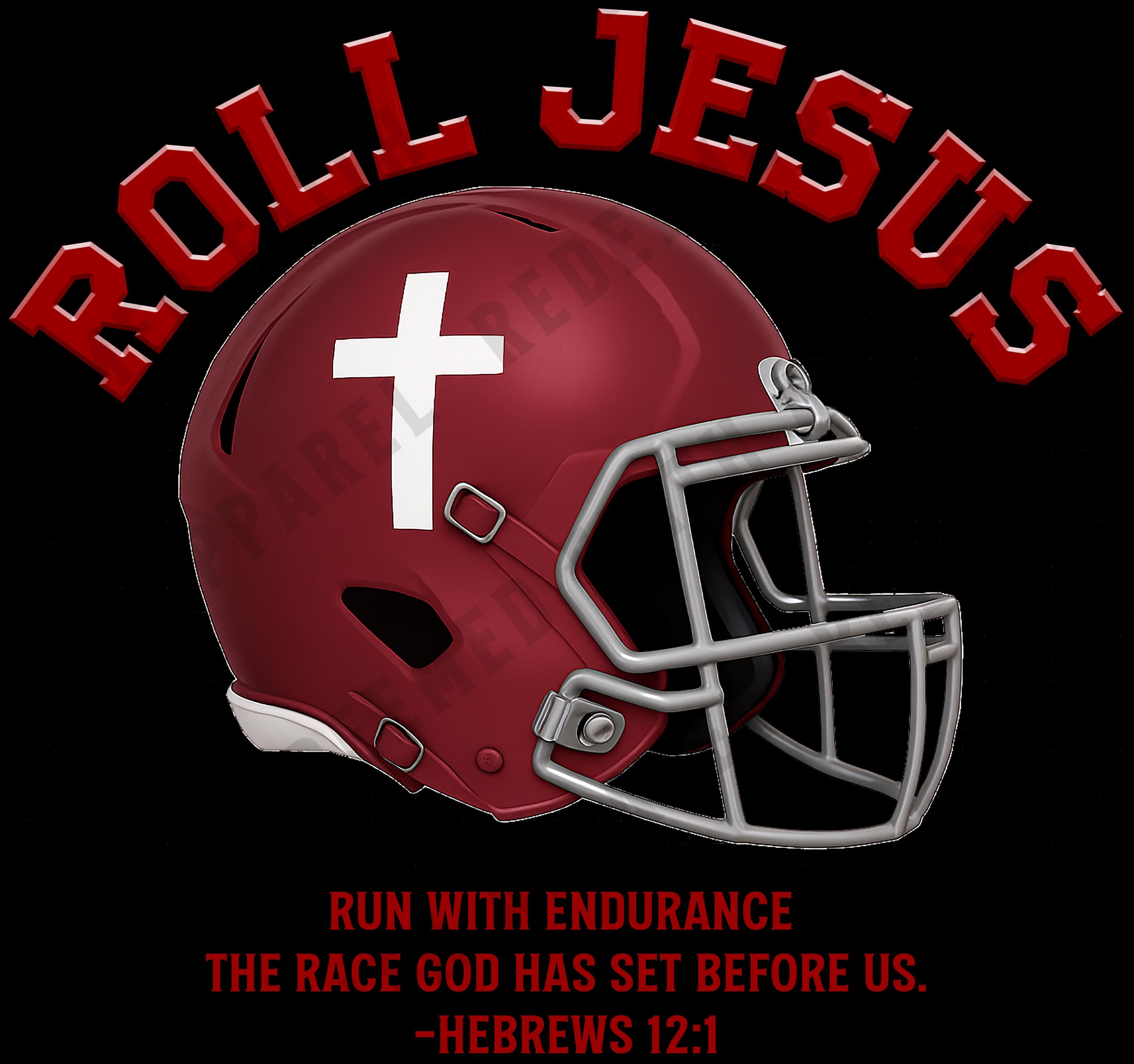 AL-Roll Jesus Faith Runs the Play, Alabama Christian T-Shirt, Faith-Inspired Sports, Alabama Football Shirt, Christian Apparel, Crimson Tide