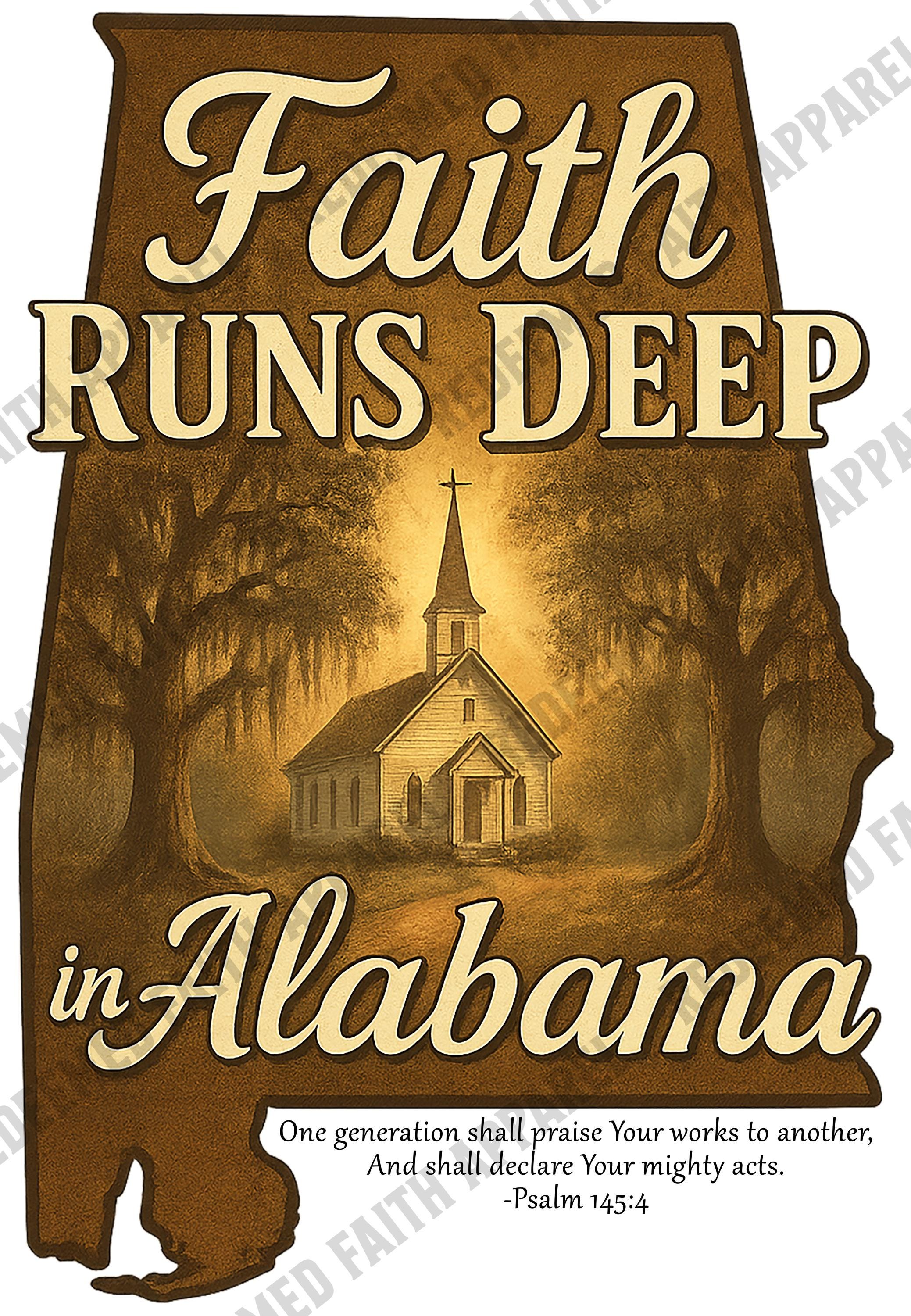 AL-Womens Faith Runs Deep In Alabama Christian T-Shirt, Country Church, Southern Faith Graphic Tee, Alabama Love, Faith-Based T-Shirt