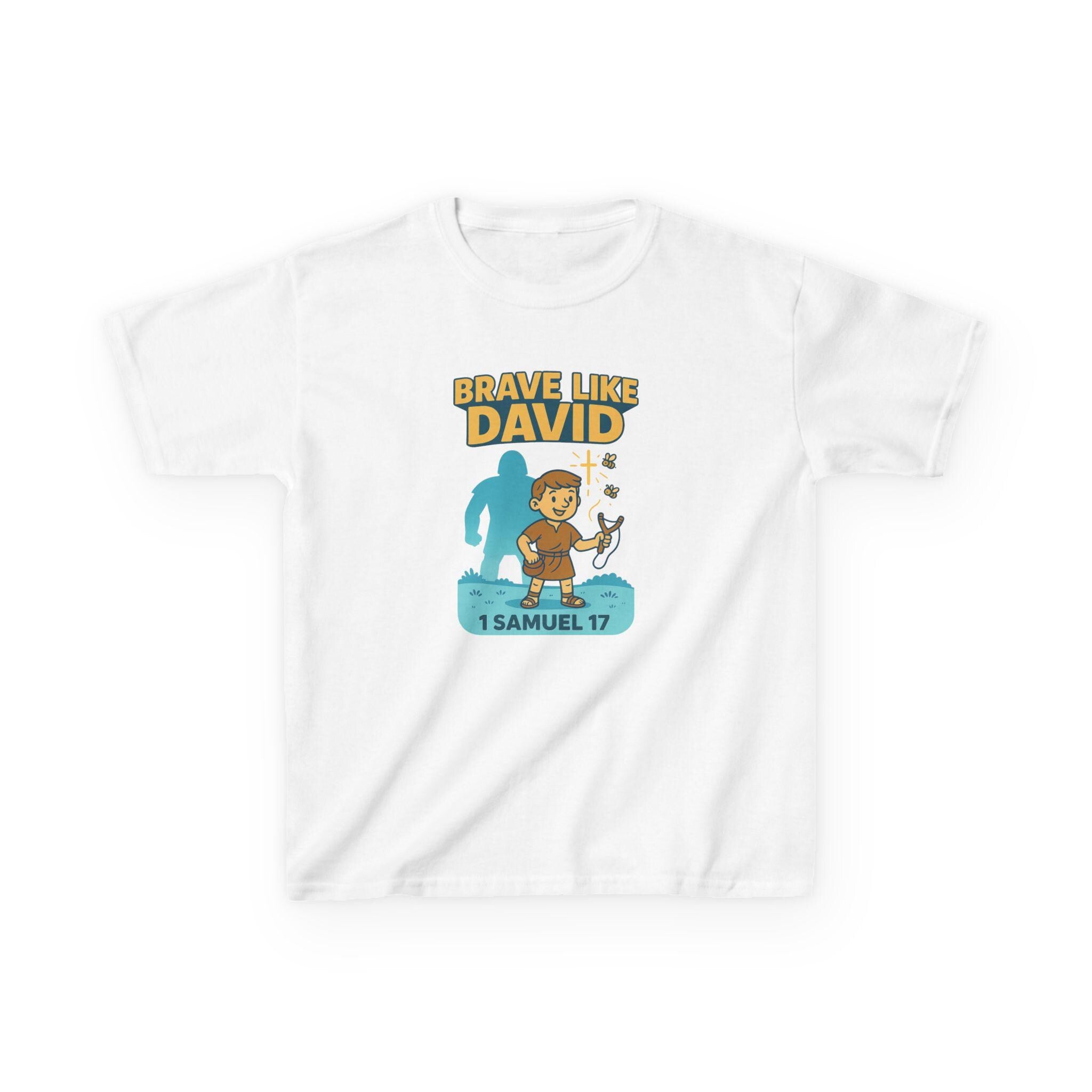 Brave Like David Christian Kids Shirt, 1 Samuel 17, Bible Story Tee, Youth Christian Apparel, David and Goliath Shirt for Kids
