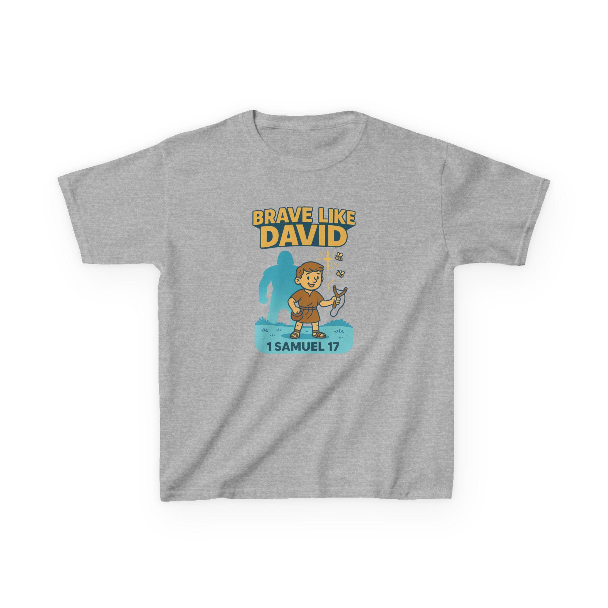 Brave Like David Christian Kids Shirt, 1 Samuel 17, Bible Story Tee, Youth Christian Apparel, David and Goliath Shirt for Kids