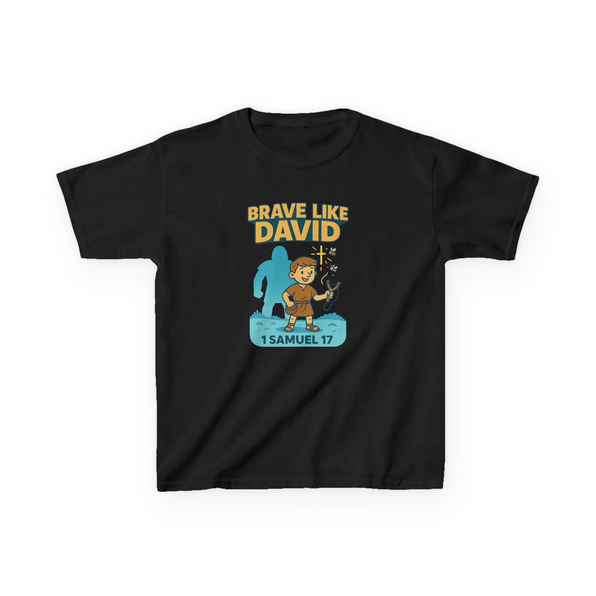 Brave Like David Christian Kids Shirt, 1 Samuel 17, Bible Story Tee, Youth Christian Apparel, David and Goliath Shirt for Kids