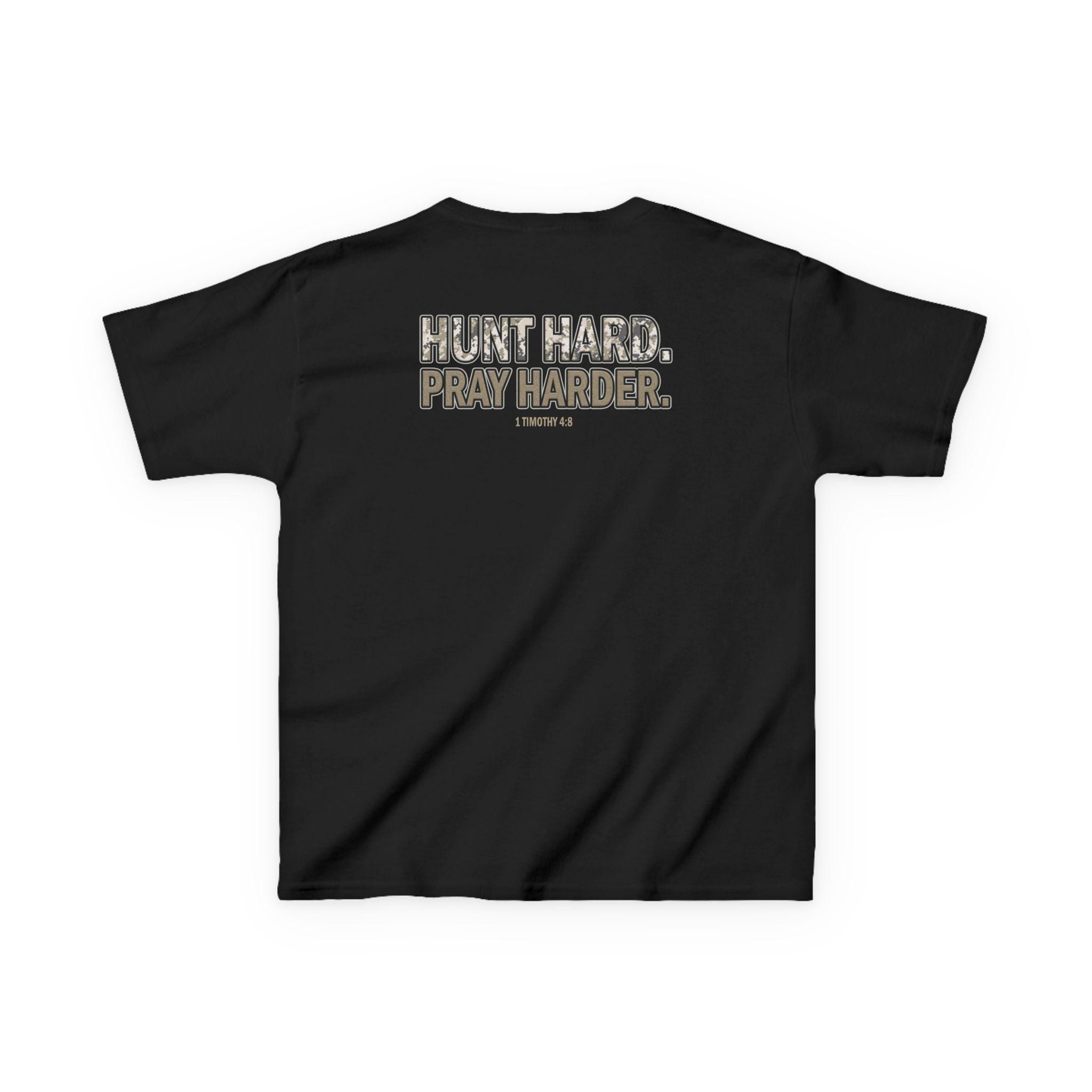 Hunt Hard Pray Harder, Christian Hunting Shirt or Hoodie, Camo Faith Tee, 1 Timothy 48, Deer Hunter Gift, Youth Hunting T-Shirt