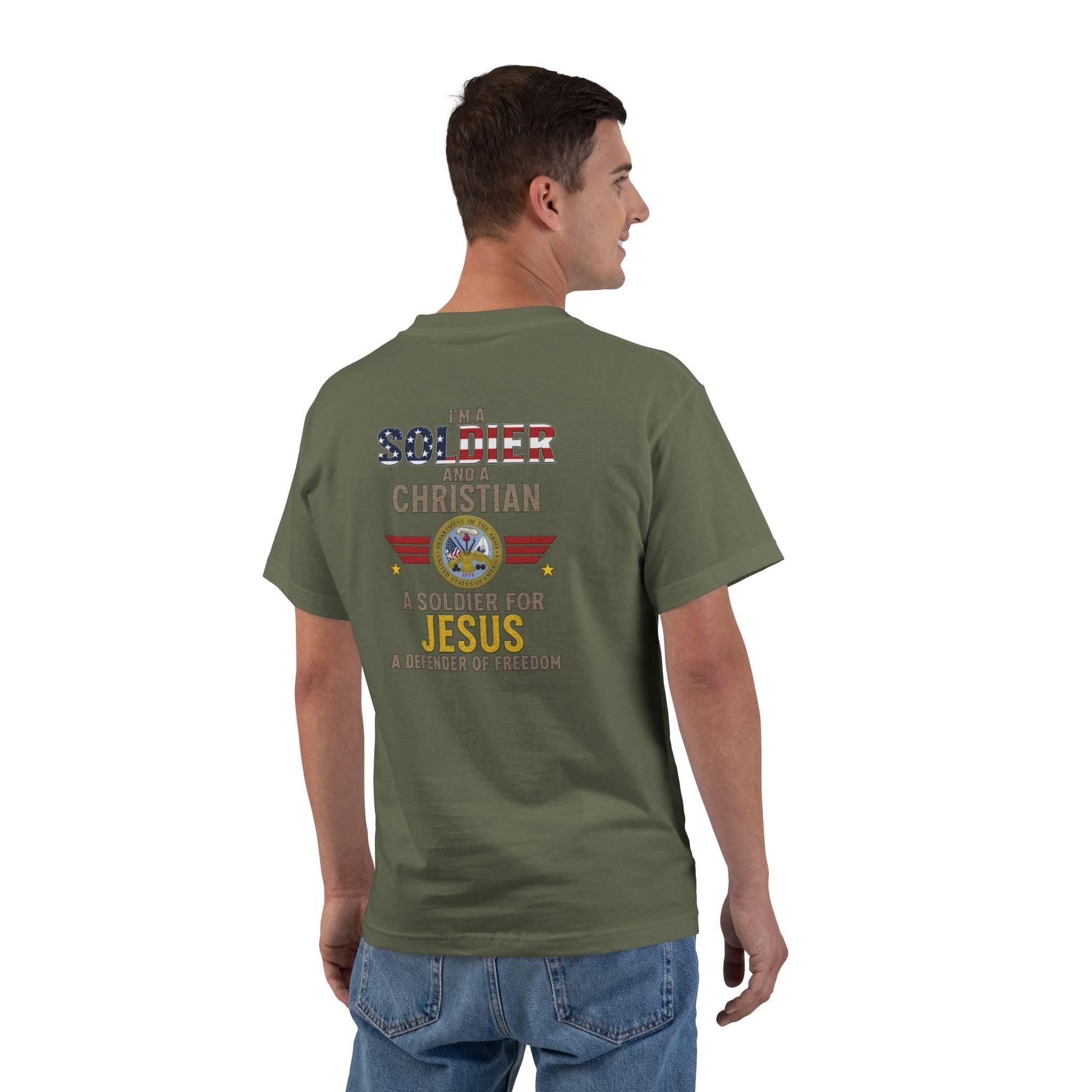 I'm a Soldier and a Christian Shirt, Faith Army Veteran Gift, Military Memorial Day Apparel, Defender of Freedom, Soldier for Jesus