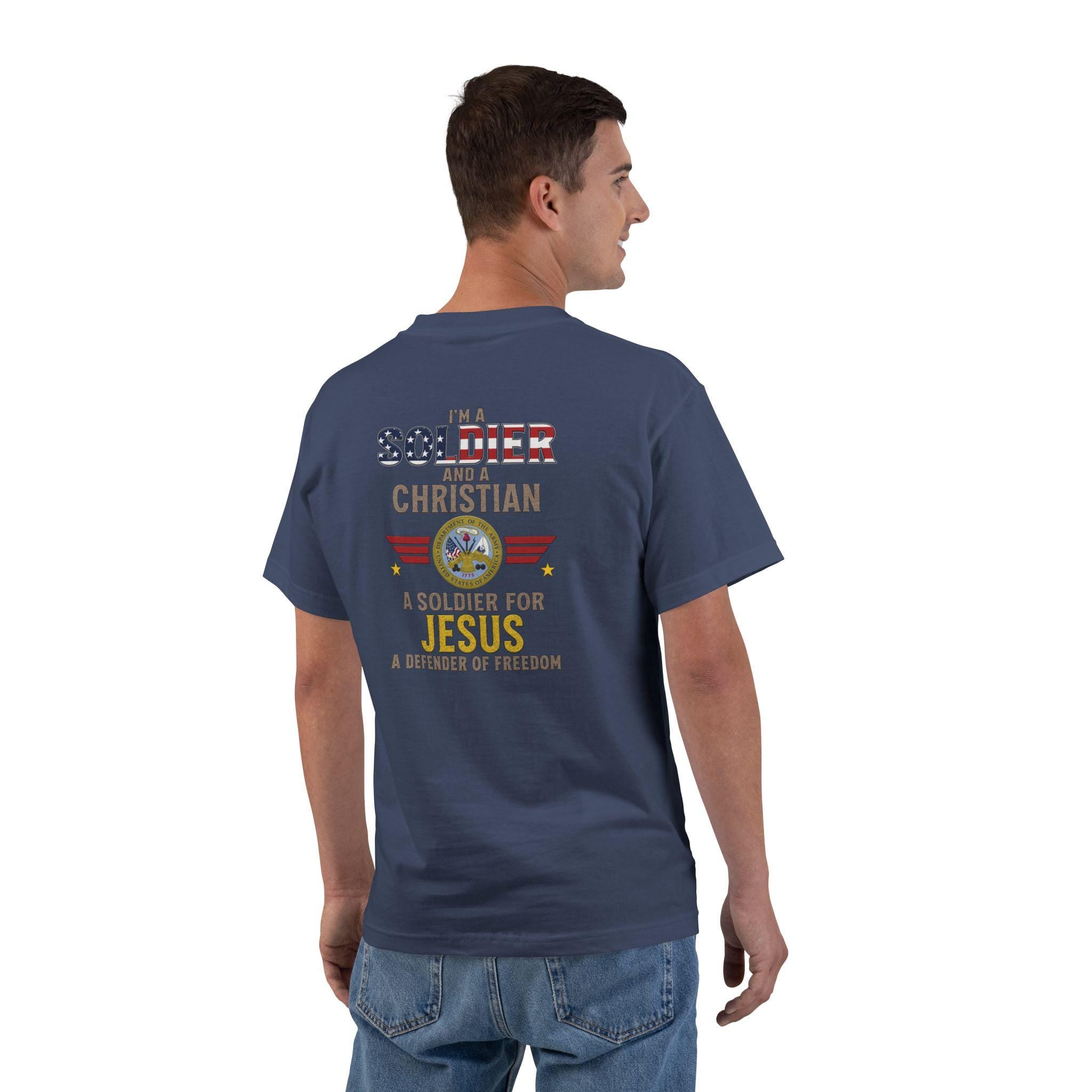 I'm a Soldier and a Christian Shirt, Faith Army Veteran Gift, Military Memorial Day Apparel, Defender of Freedom, Soldier for Jesus