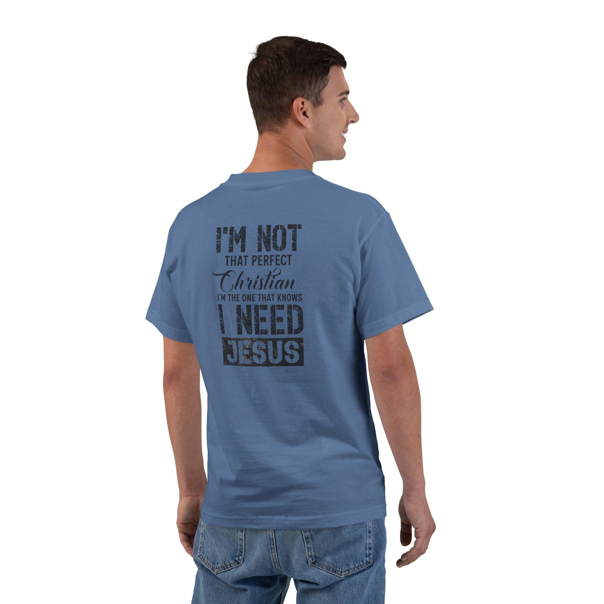 Perfectly Imperfect Christian T-Shirt - Distressed Vintage Tee for Women & Men, Faith-Driven Reminder of God's Love, Unisex Heavy Cotton