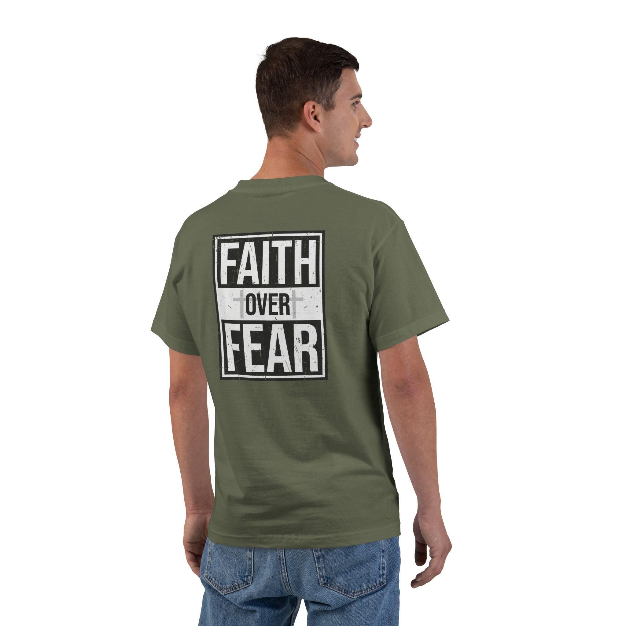 Faith Over Fear Motivational T-Shirt, Gym Tee, Fitness Apparel, Inspirational Clothing, Gift for Workout Enthusiasts