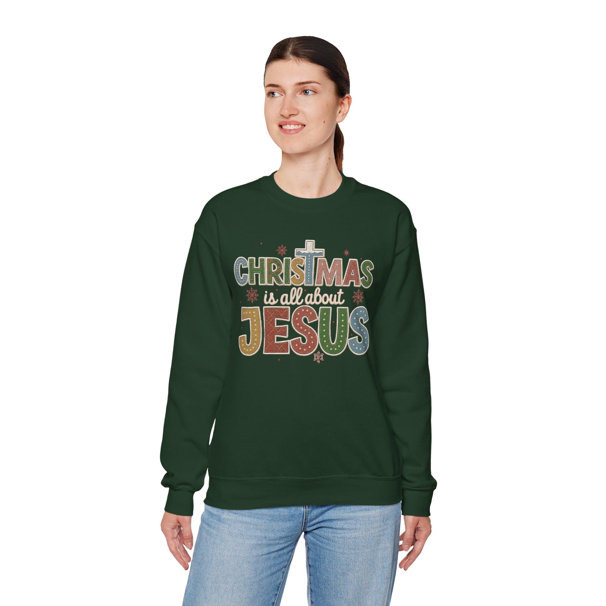 Christmas isnt about the presents, its about His presence | Christmas is about Jesus | Christian Christmas Crewneck | Christmas Crewneck