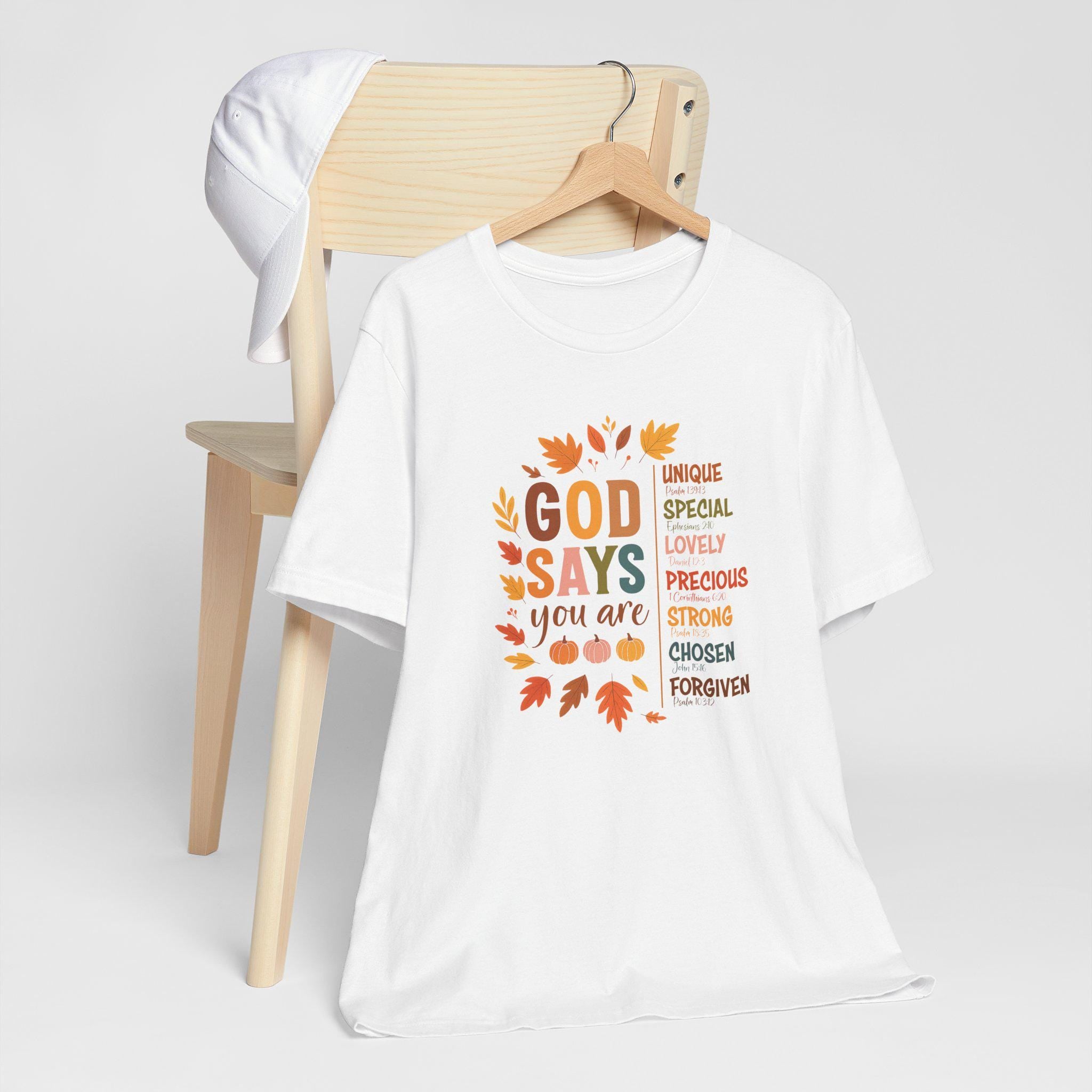 God Says You Are Shirt | Fall Quilt Collection | Christian Identity & Scripture Tee for Women | Fall Christian T-Shirt | Fabric Style Tee