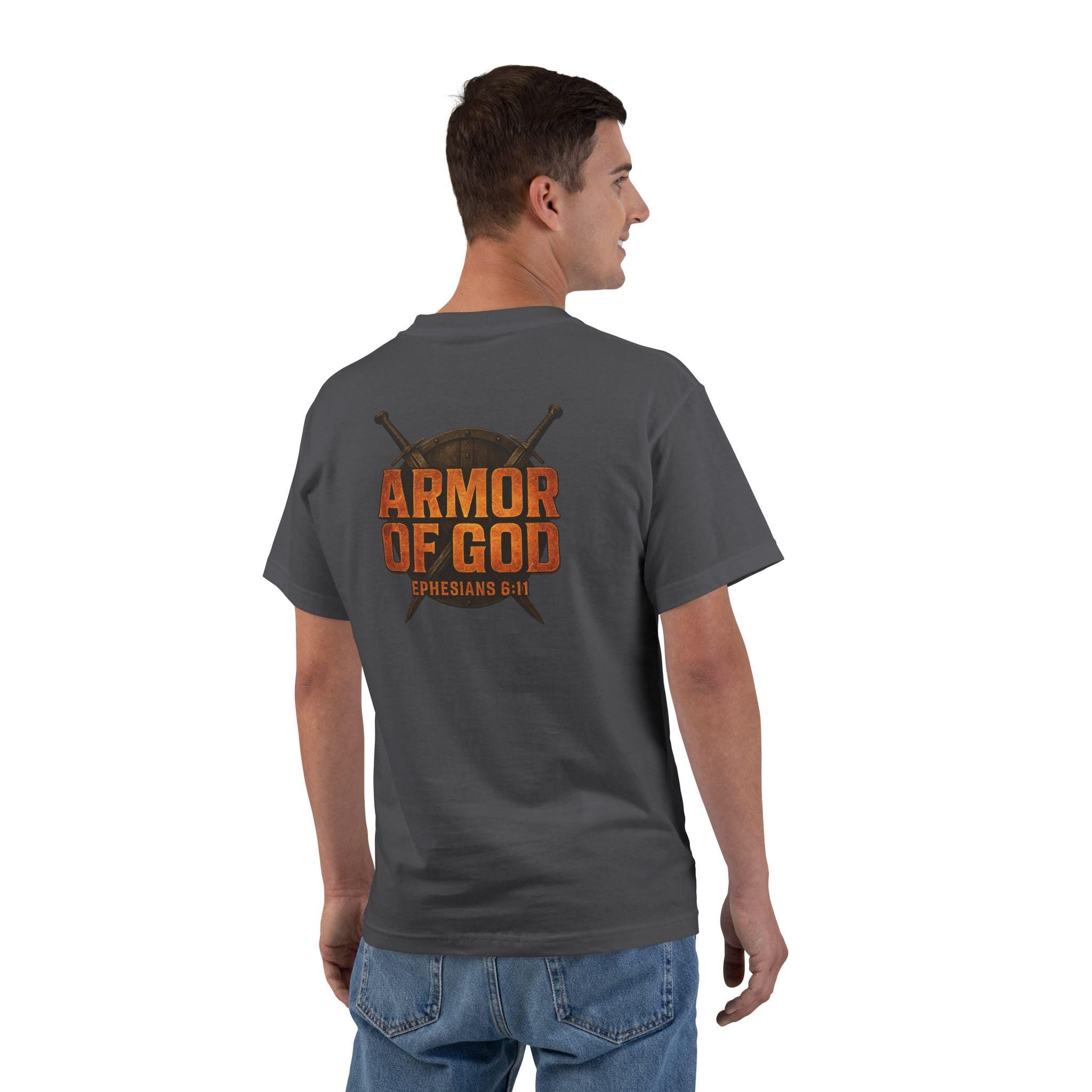 Armor of God Christian T-Shirt Ephesians 6:11 Bible Verse Tee, Bold Faith Warrior Shirt, Spiritual Warfare Scripture Graphic for Men & Women