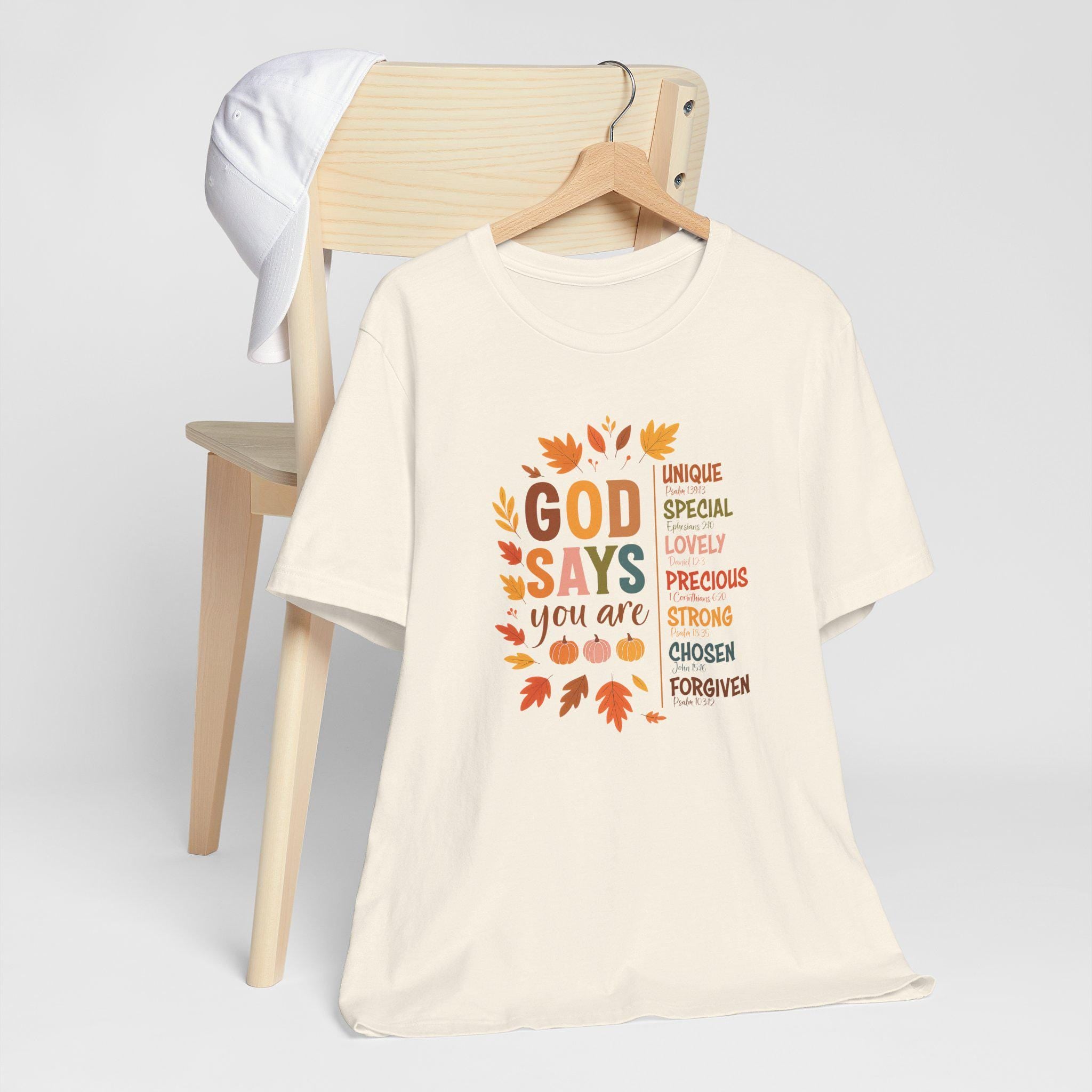God Says You Are Shirt | Fall Quilt Collection | Christian Identity & Scripture Tee for Women | Fall Christian T-Shirt | Fabric Style Tee