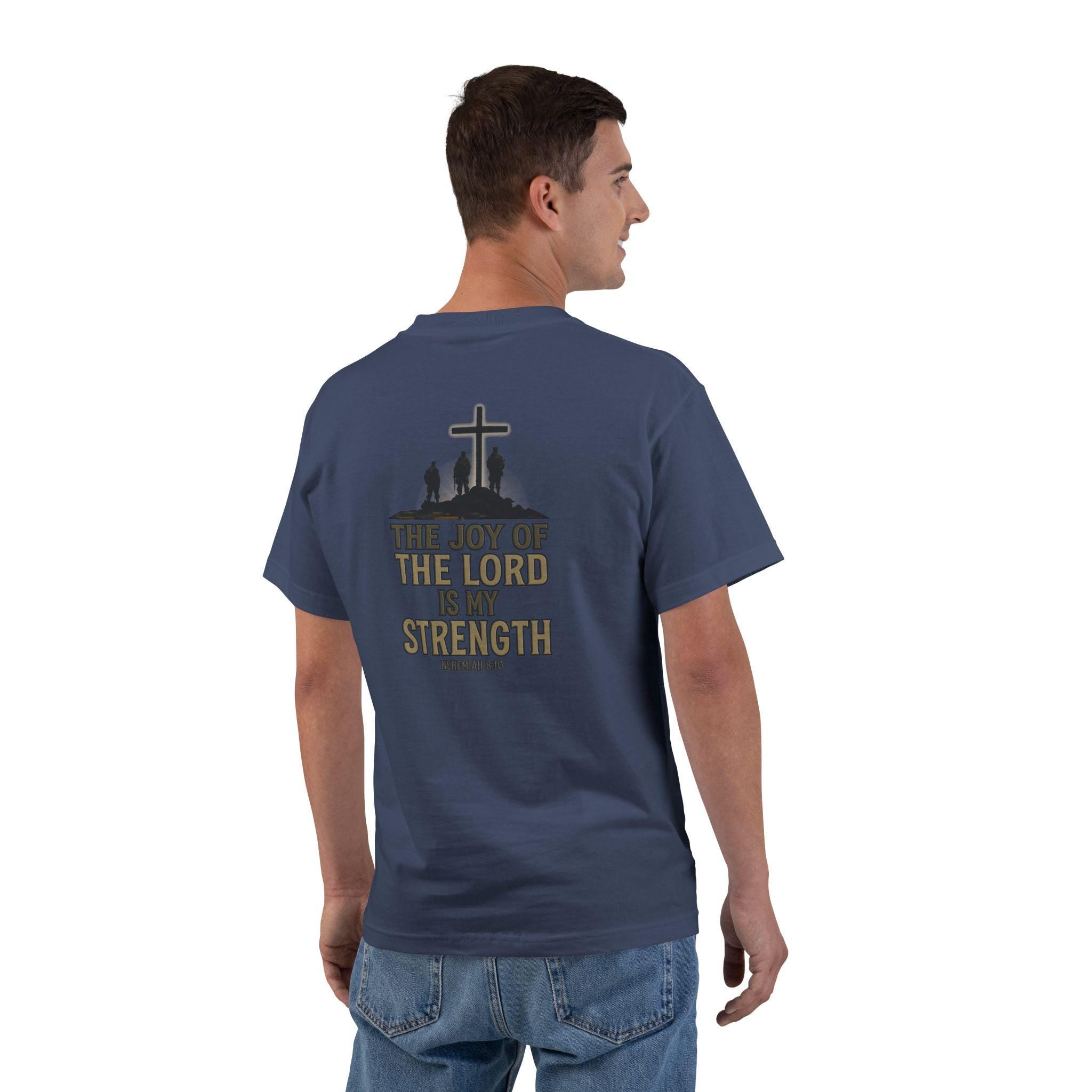 The Joy of the Lord Is My Strength T-Shirt - Nehemiah 8:10 Bible Verse Tee, Christian Soldier Shirt, Faith and Strength Christian Apparel
