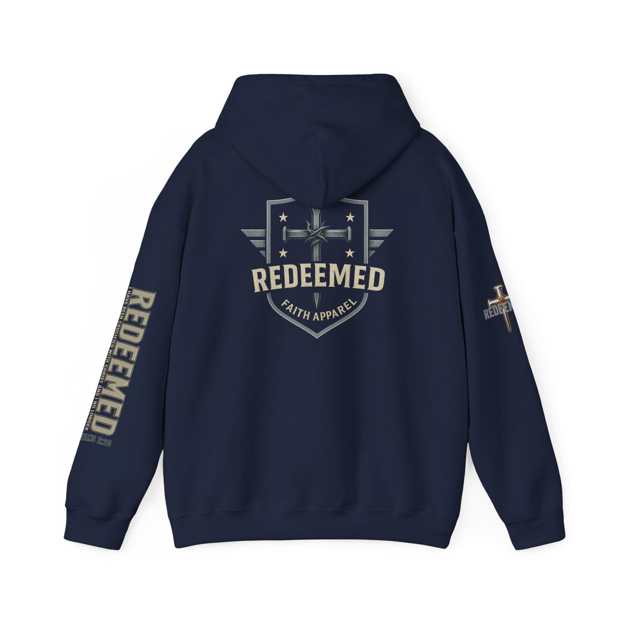Faith-Inspired Heavy Blend Hoodie - Redeemed Design, Inspirational Apparel, Perfect for Comfort, Gifts for Believers, Casual Wear