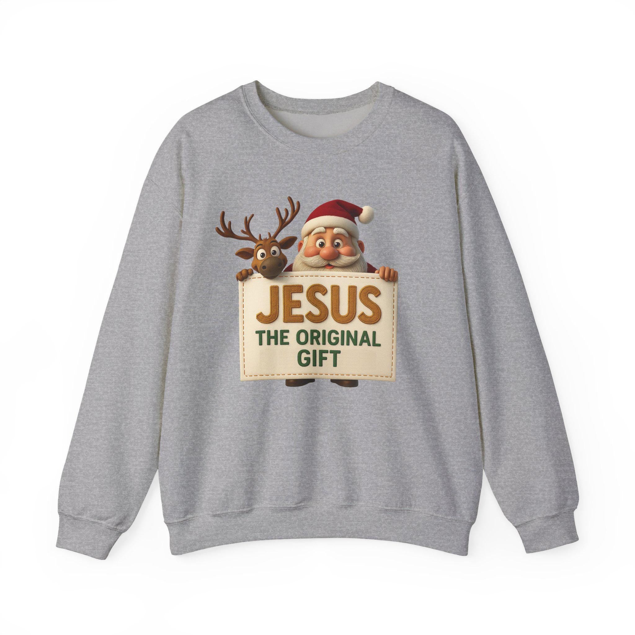 Jesus The Original Gift Christian Christmas Shirt or Sweatshirt, Redeemed Faith Apparel, Faith Holiday Gift, Christmas Collection Crewneck
