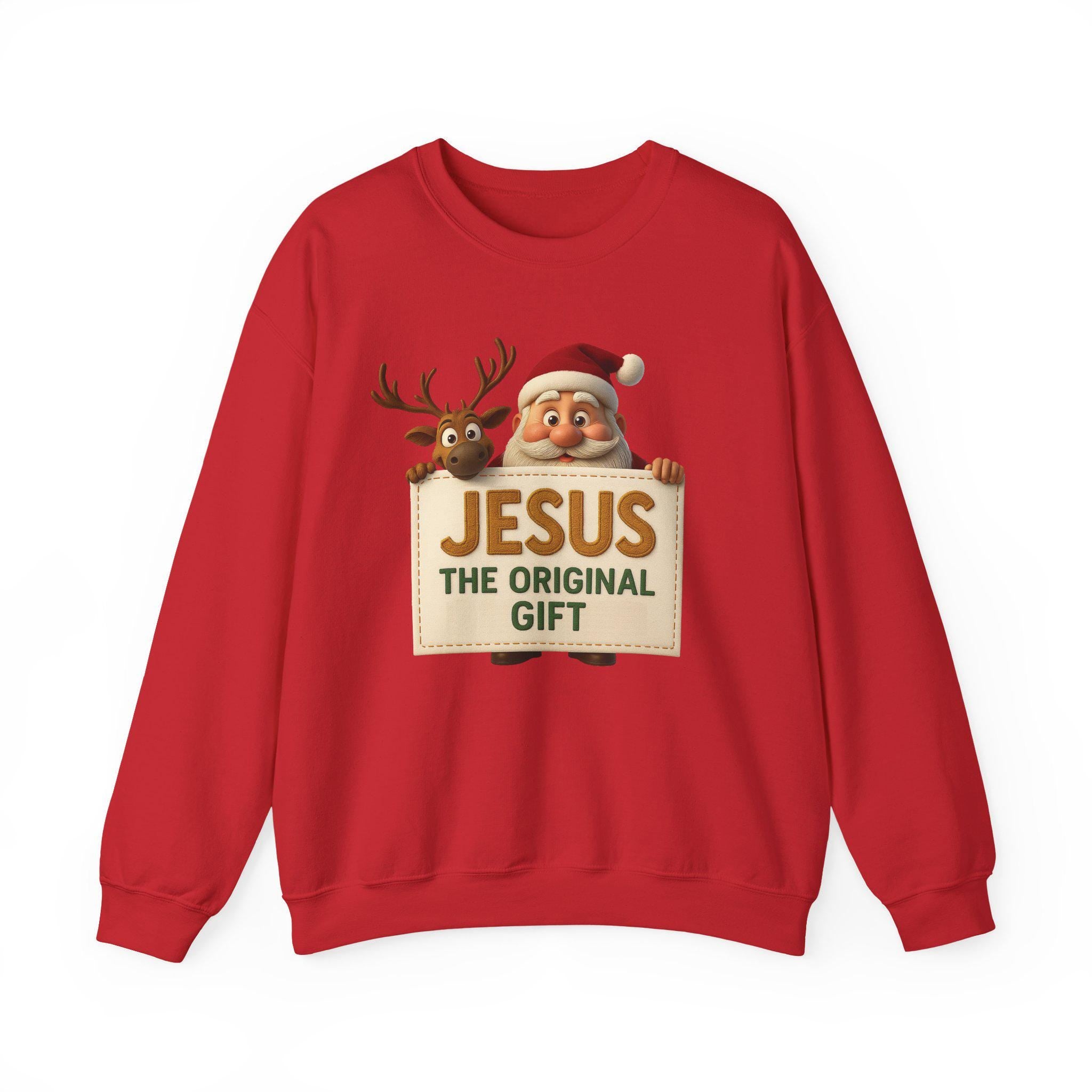 Jesus The Original Gift Christian Christmas Shirt or Sweatshirt, Redeemed Faith Apparel, Faith Holiday Gift, Christmas Collection Crewneck