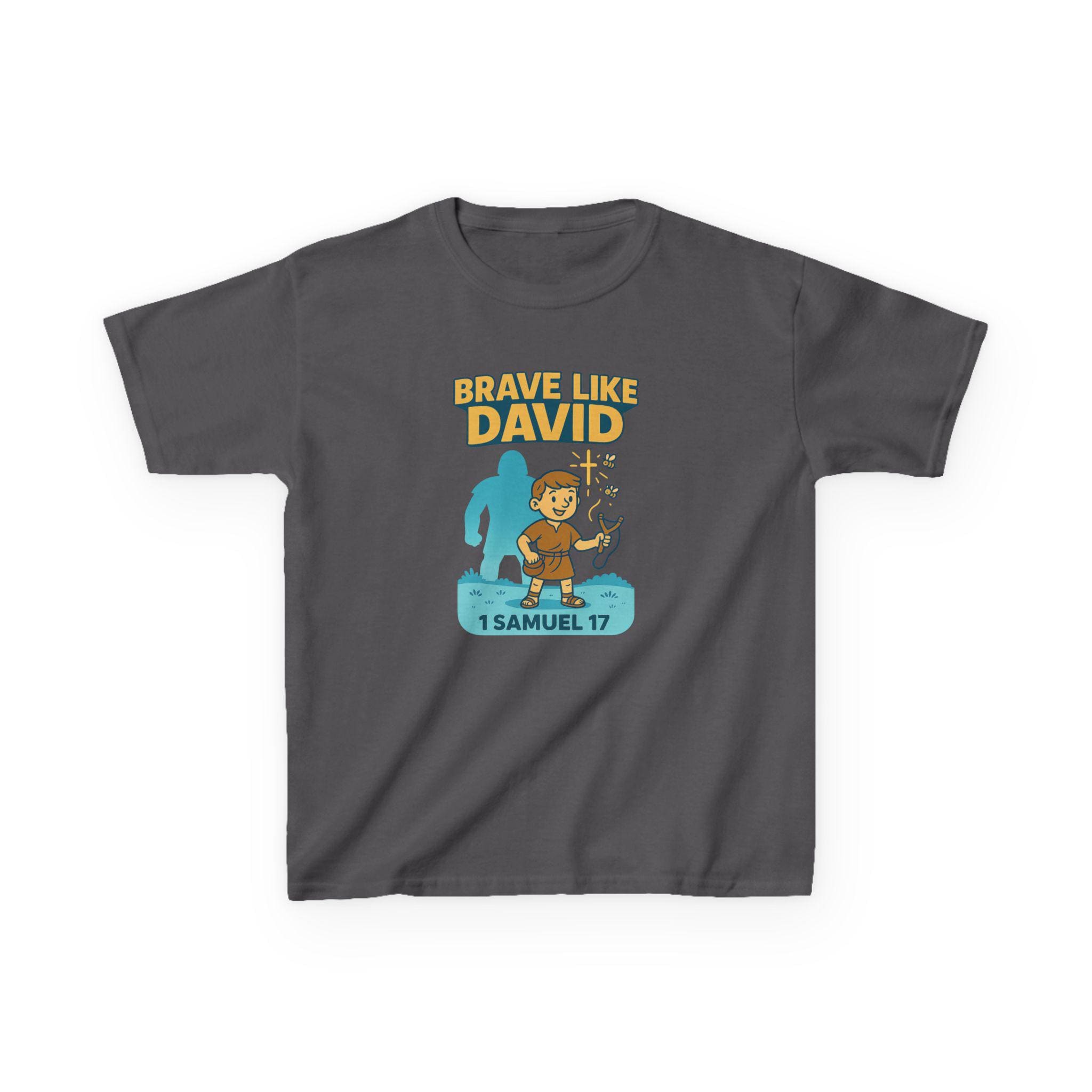 Brave Like David Christian Kids Shirt, 1 Samuel 17, Bible Story Tee, Youth Christian Apparel, David and Goliath Shirt for Kids