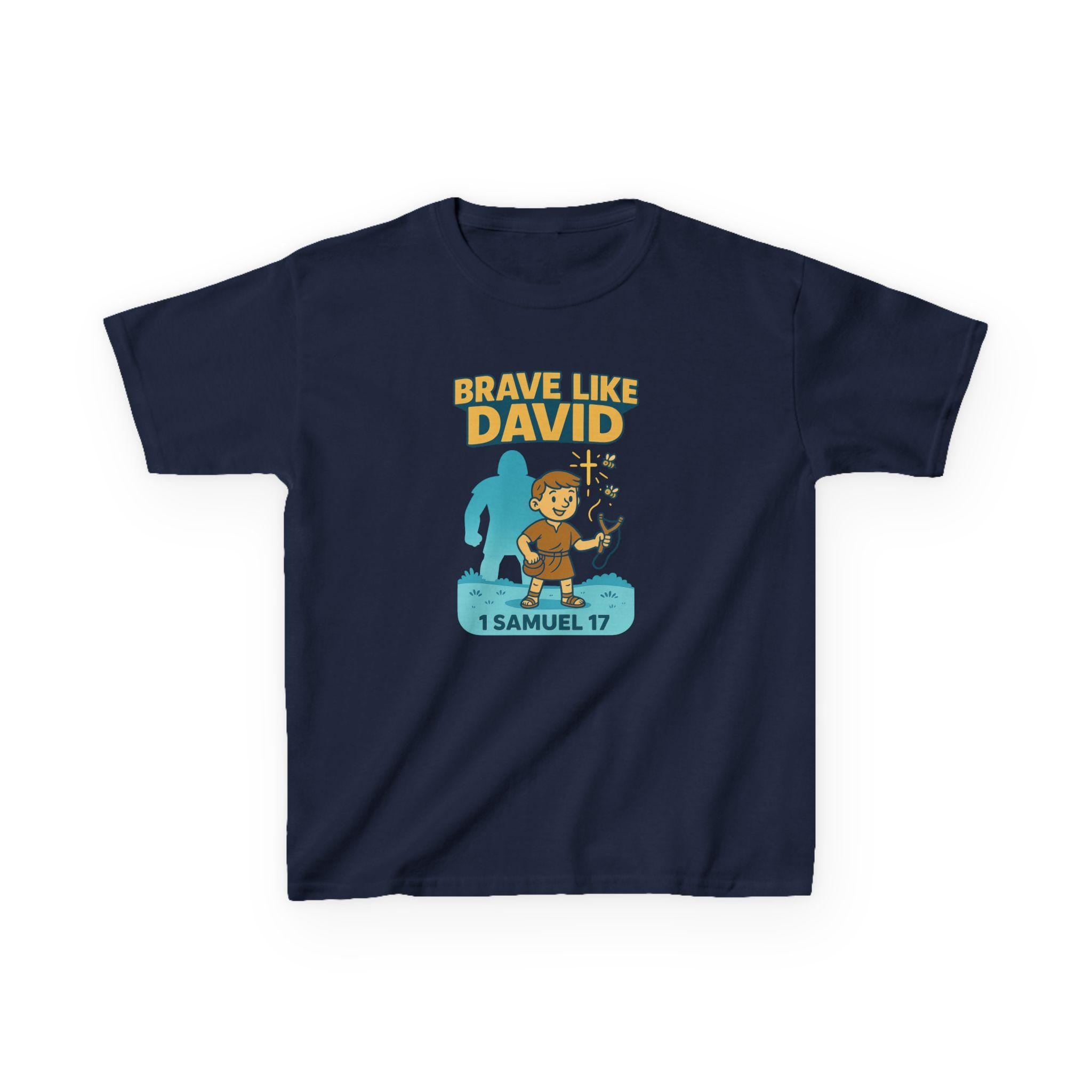 Brave Like David Christian Kids Shirt, 1 Samuel 17, Bible Story Tee, Youth Christian Apparel, David and Goliath Shirt for Kids