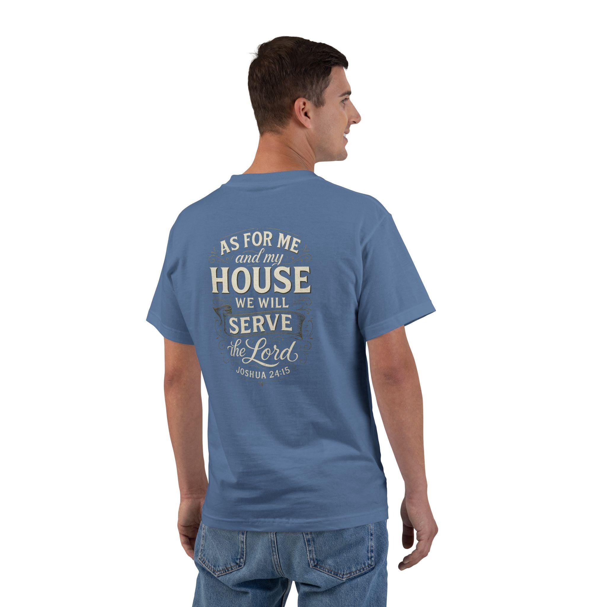 As For Me and My House, We Will Serve the Lord Shirt, Joshua 24:15, Christian Faith Unisex Tee, Vintage Typography, Christian Family, Church