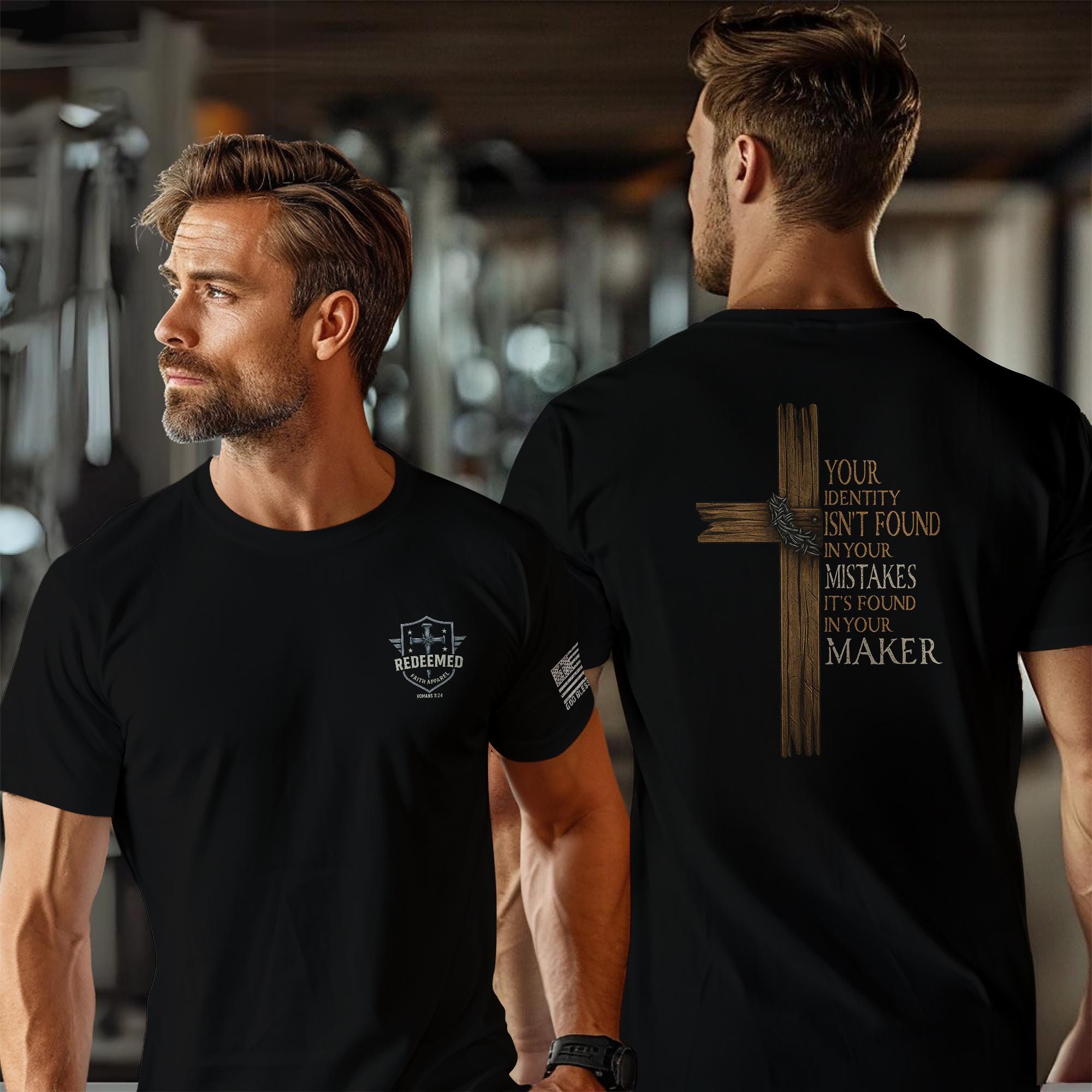 Christian Cross T-Shirt: Redeem Your Identity Graphic Tee