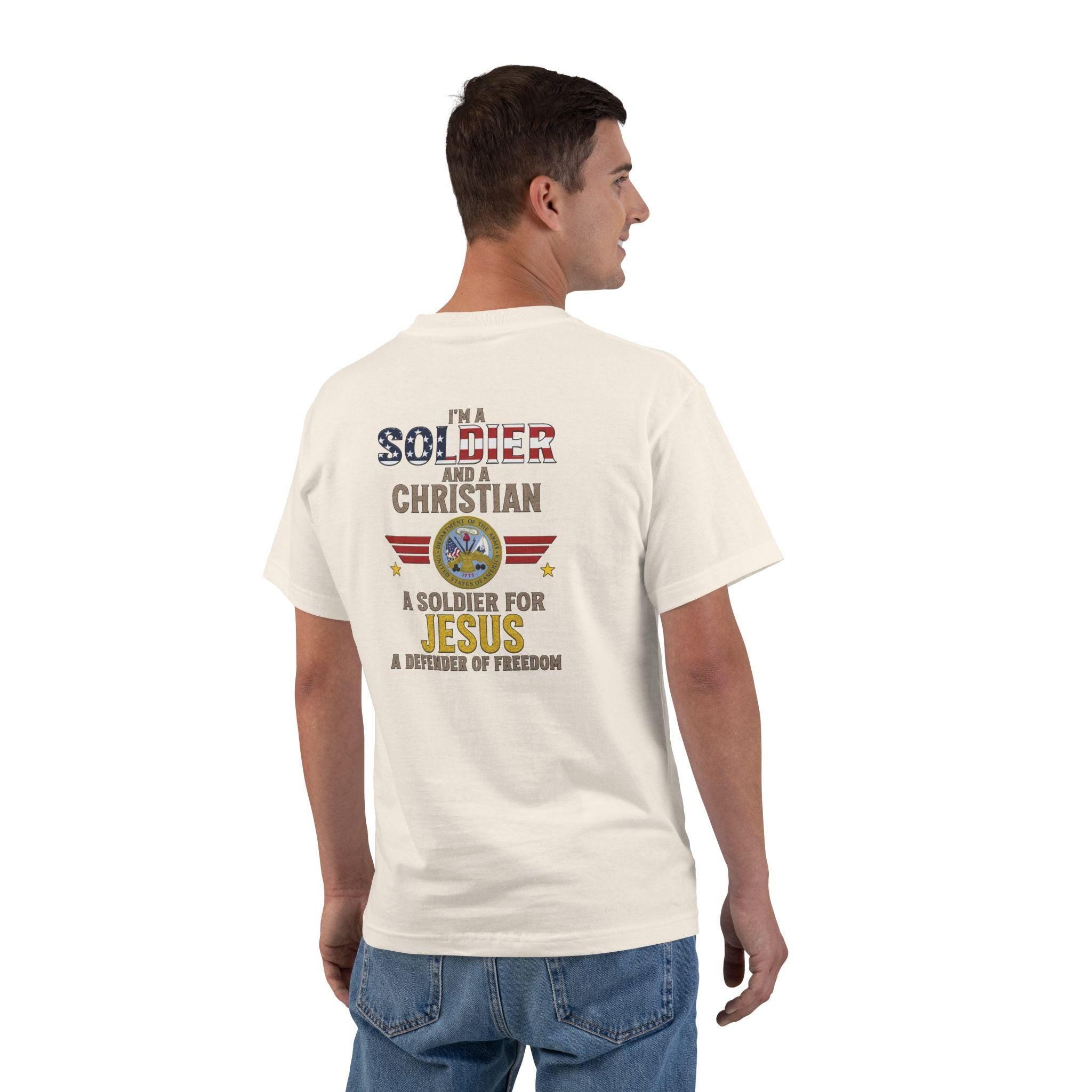I'm a Soldier and a Christian Shirt, Faith Army Veteran Gift, Military Memorial Day Apparel, Defender of Freedom, Soldier for Jesus