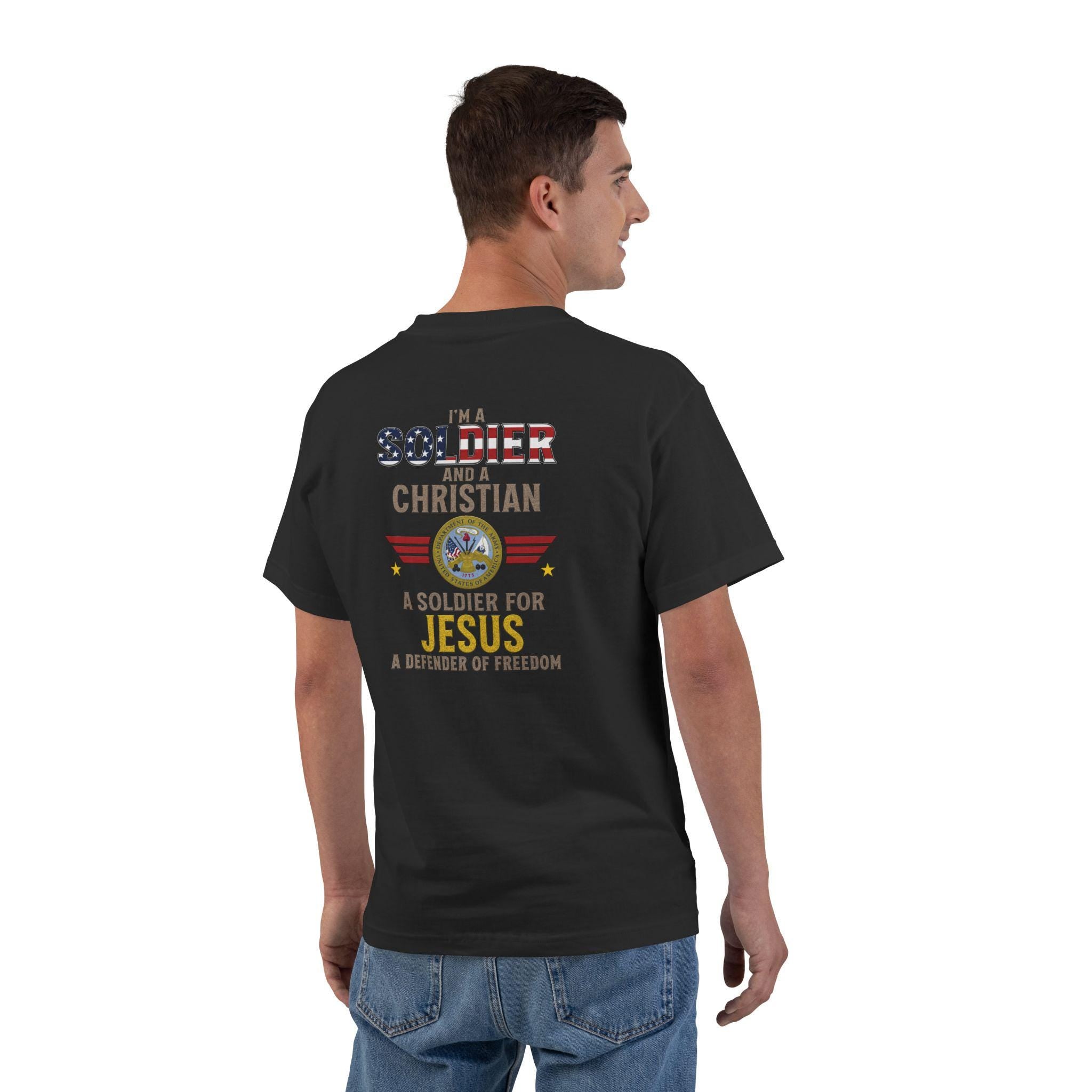 I'm a Soldier and a Christian Shirt, Faith Army Veteran Gift, Military Memorial Day Apparel, Defender of Freedom, Soldier for Jesus