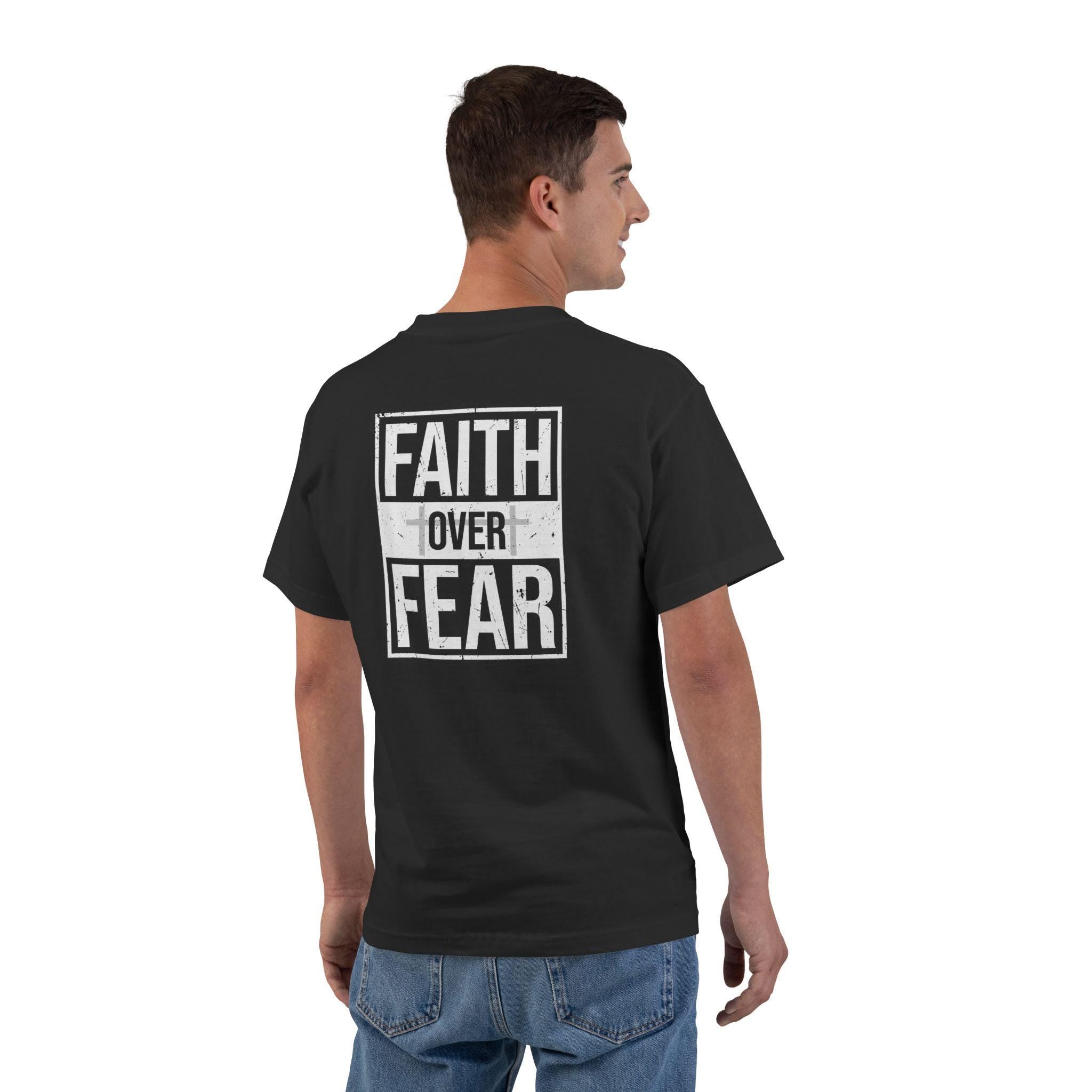 Faith Over Fear Motivational T-Shirt, Gym Tee, Fitness Apparel, Inspirational Clothing, Gift for Workout Enthusiasts