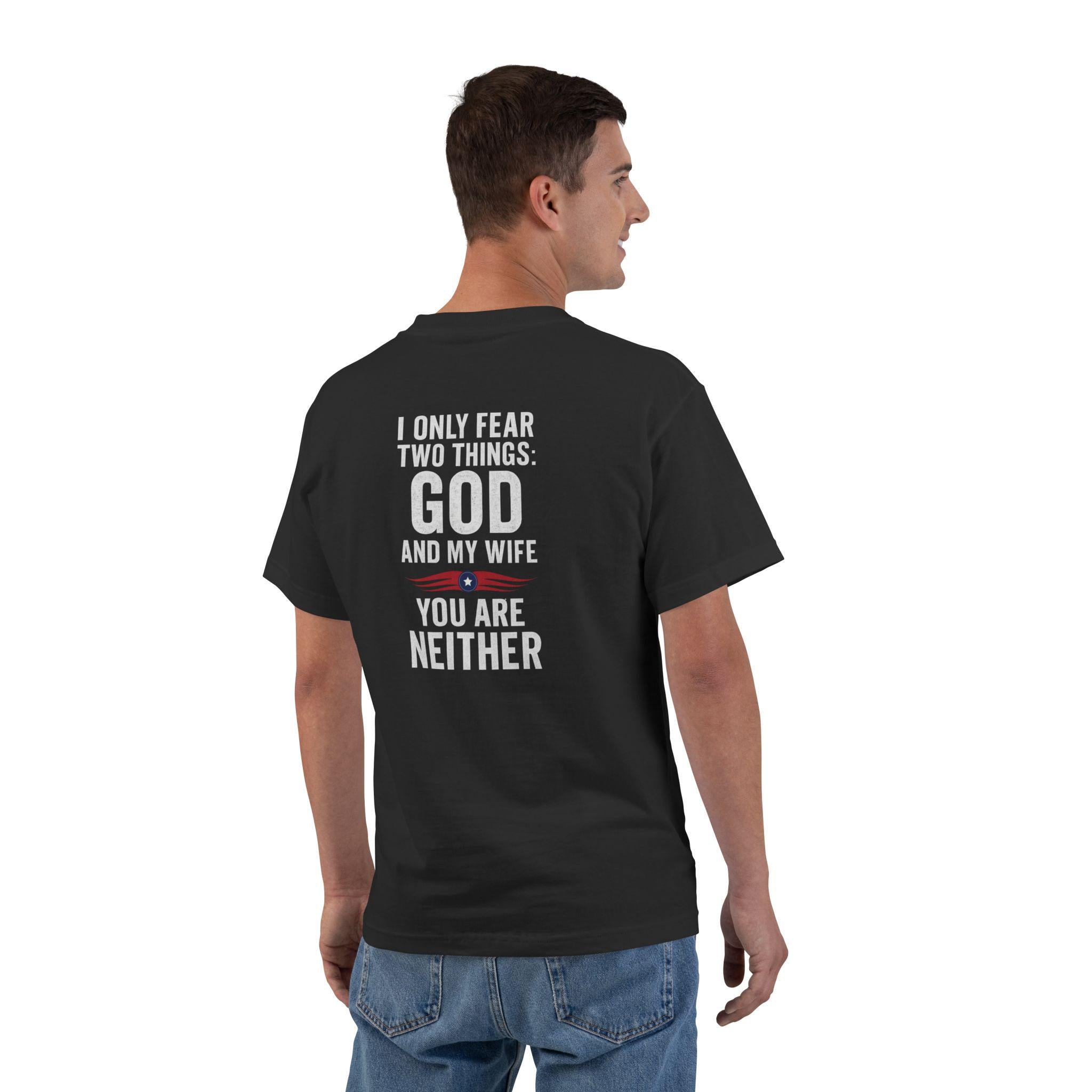 Funny Christian T-Shirt, Humorous Graphic Tee, Short-Sleeve Shirt, Gift for Him, Casual Wear, Quirky Outfit