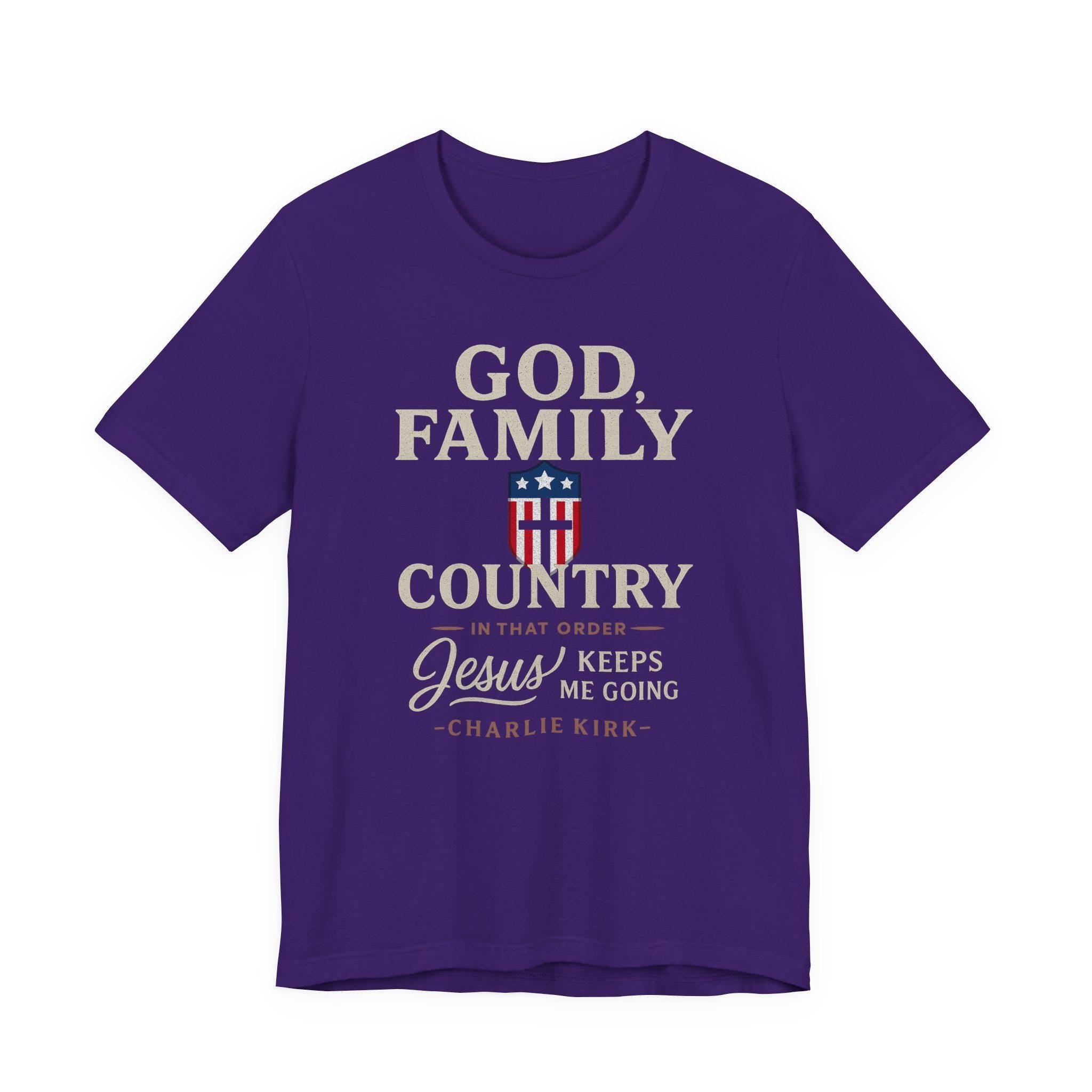 God Family Country Christian T-Shirt - Faith and Patriotism Tee, Bible Verse Shirt, Jesus Keeps Me Going, Charlie Kirk Quote Shirt, unisex