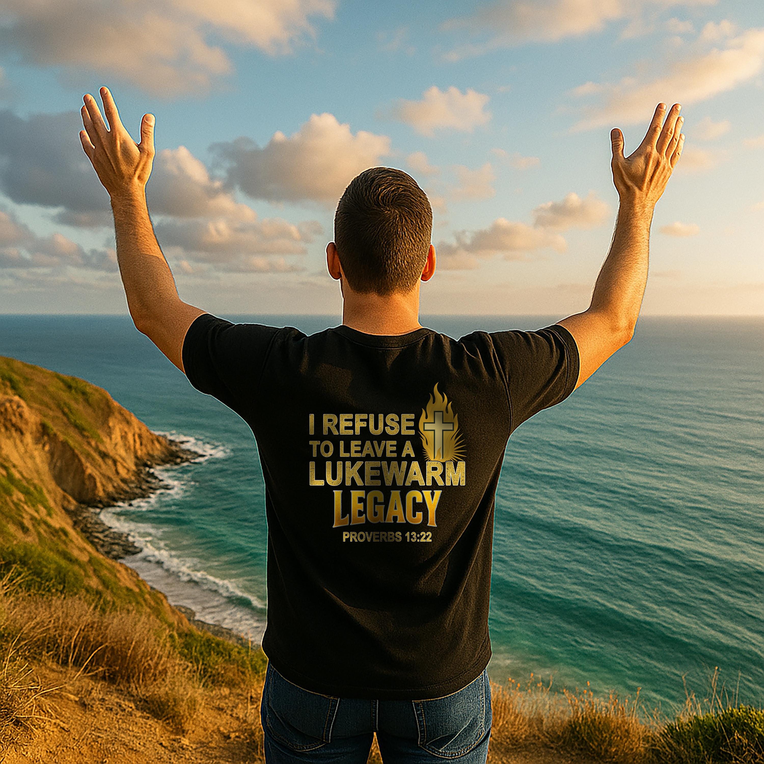 I Refuse to Leave a Lukewarm Legacy Shirt Christian Faith Tee, Proverbs 13:22, Bible Verse T-Shirt, Bold Christian Apparel, Christian Legacy