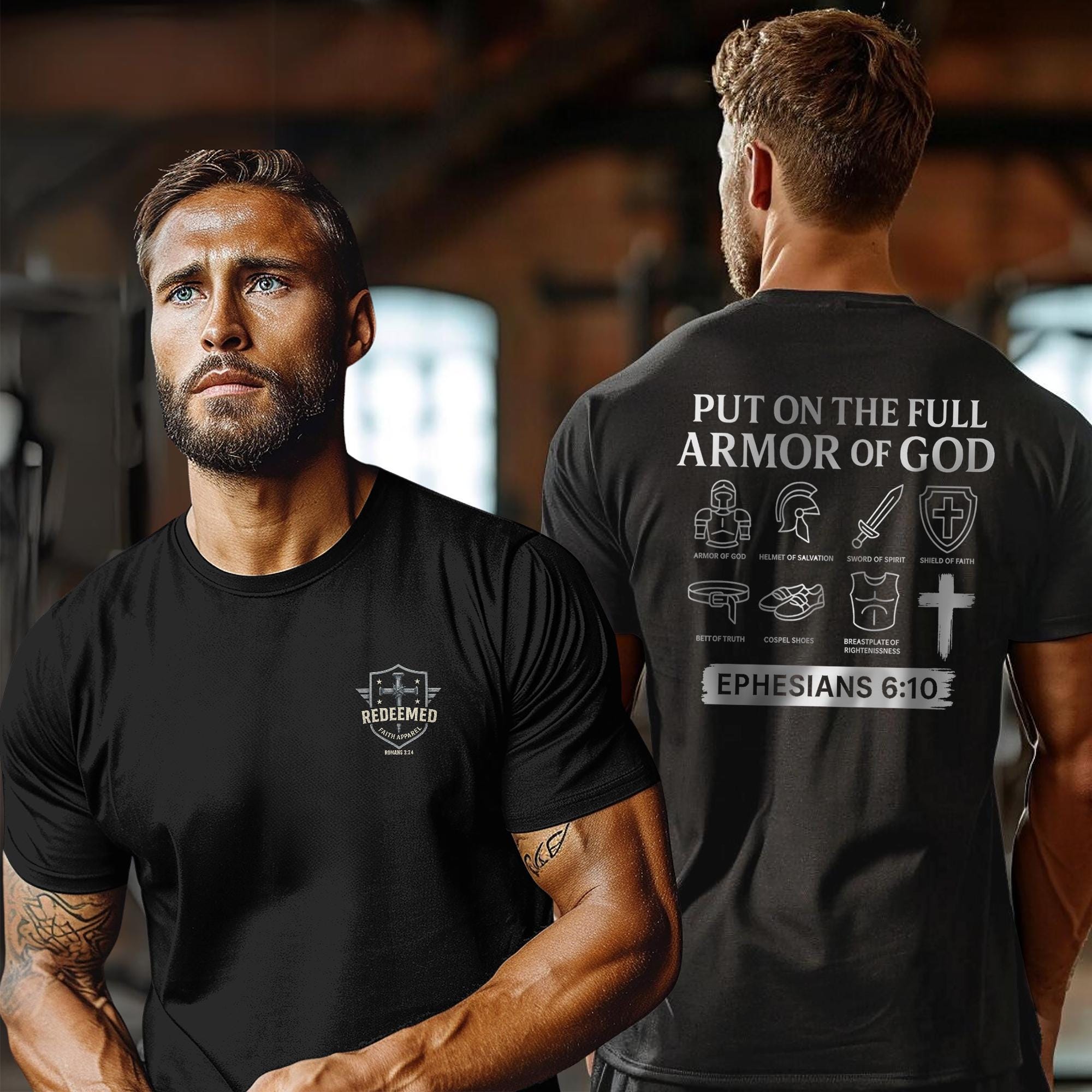 Armor of God Shirt, Put On the Full Armor of God Christian T Shirt, Ephesians 6 10, Bible Verse Faith Tee, Spiritual Warfare T-Shirt