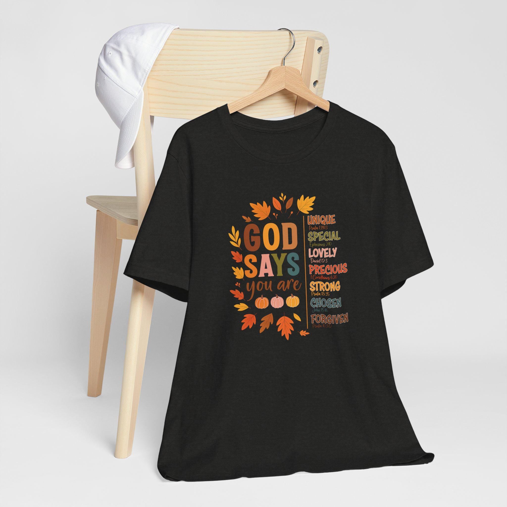 God Says You Are Shirt | Fall Quilt Collection | Christian Identity & Scripture Tee for Women | Fall Christian T-Shirt | Fabric Style Tee