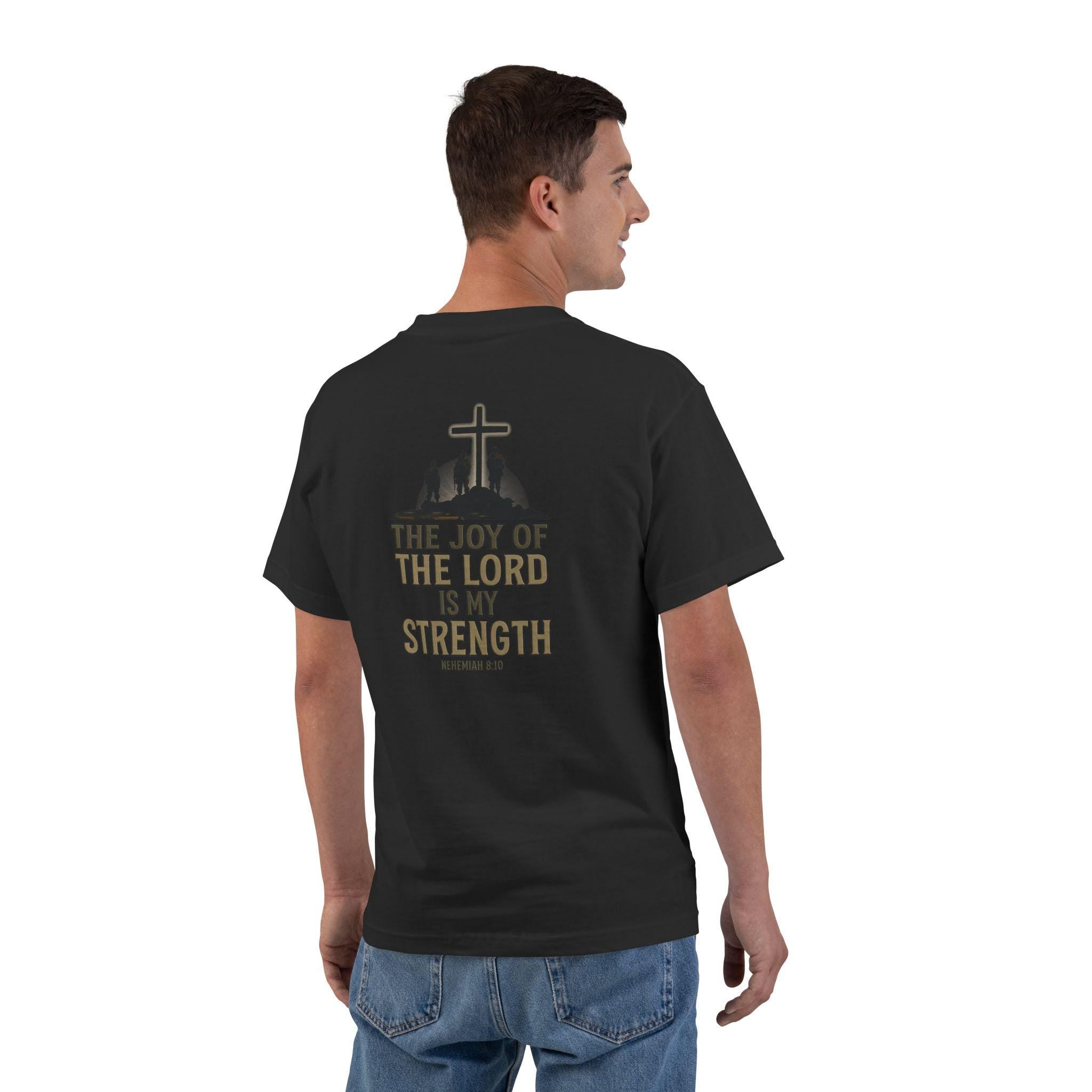 The Joy of the Lord Is My Strength T-Shirt - Nehemiah 8:10 Bible Verse Tee, Christian Soldier Shirt, Faith and Strength Christian Apparel