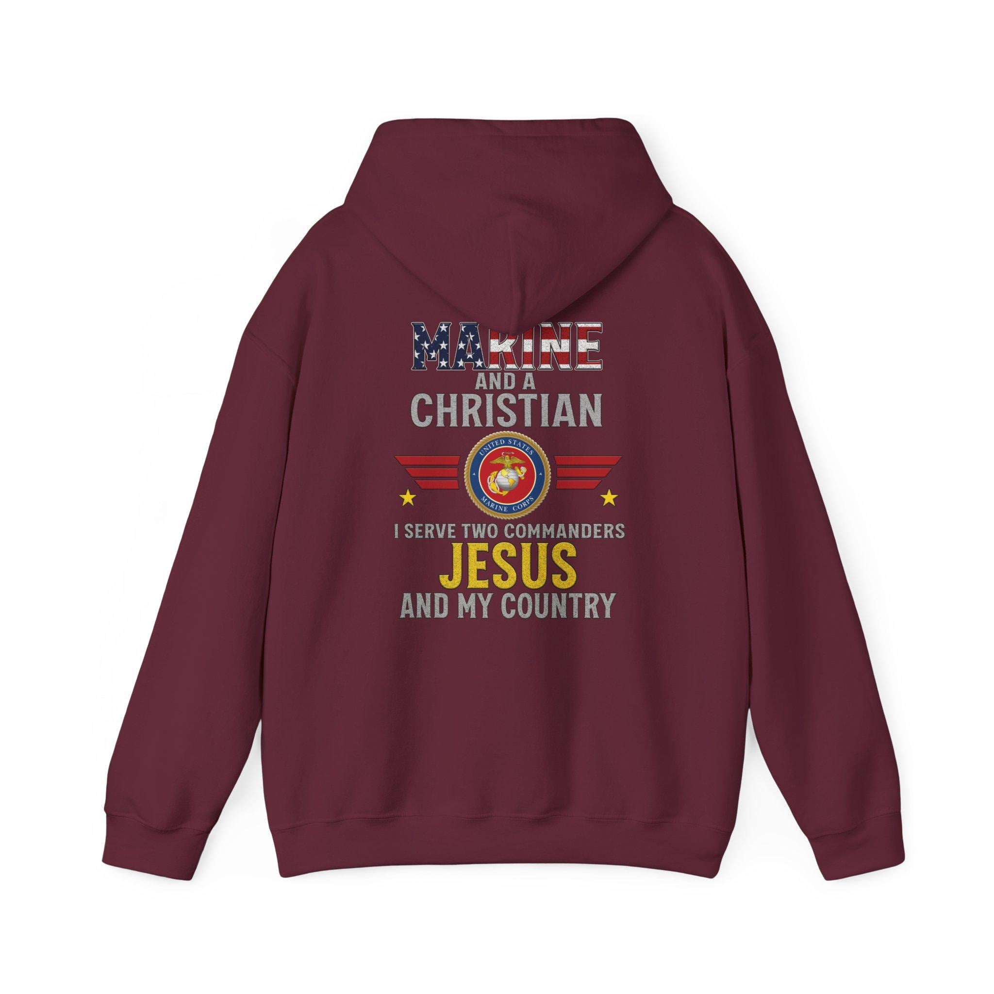 I'm a Marine and a Christian Hoodie - Jesus & My Country | USMC Faith Hoodie | Redeemed Faith Apparel | Unisex Hoodie | Gift for Veterans
